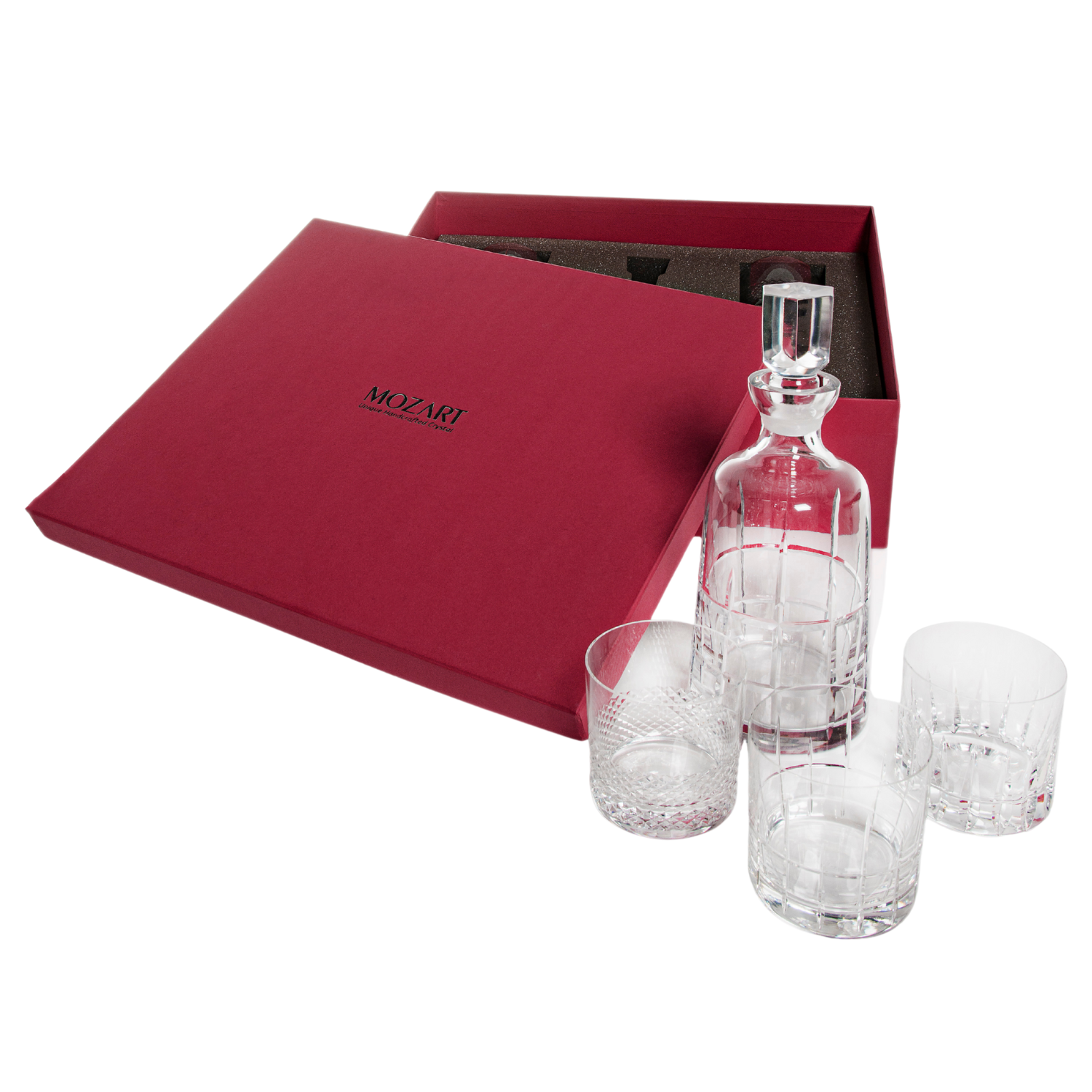 Kit Garrafa de Cristal com Copos com Caixa Presente Mozart Crystal By Frederico Strauss