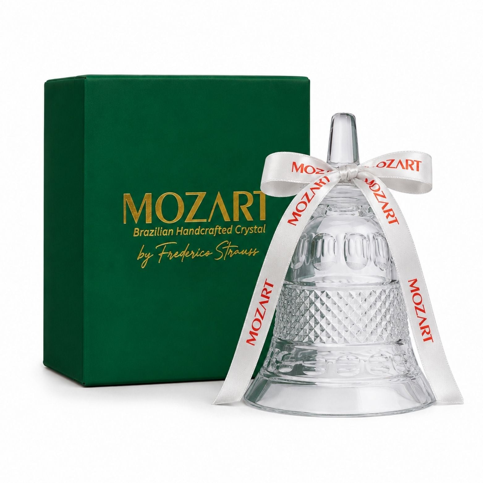 Sino de Cristal Natalino com Caixa Presente Mozart Crystal By Frederico Strauss