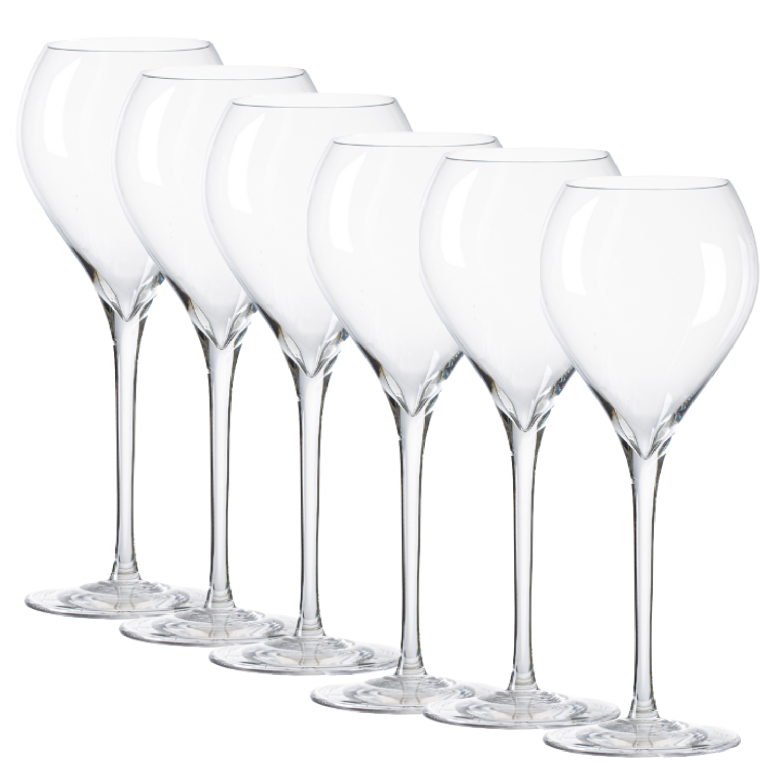 Jogo de 6 Taças de Cristal Blumenau para Champagne Mozart Crystal By Frederico Strauss