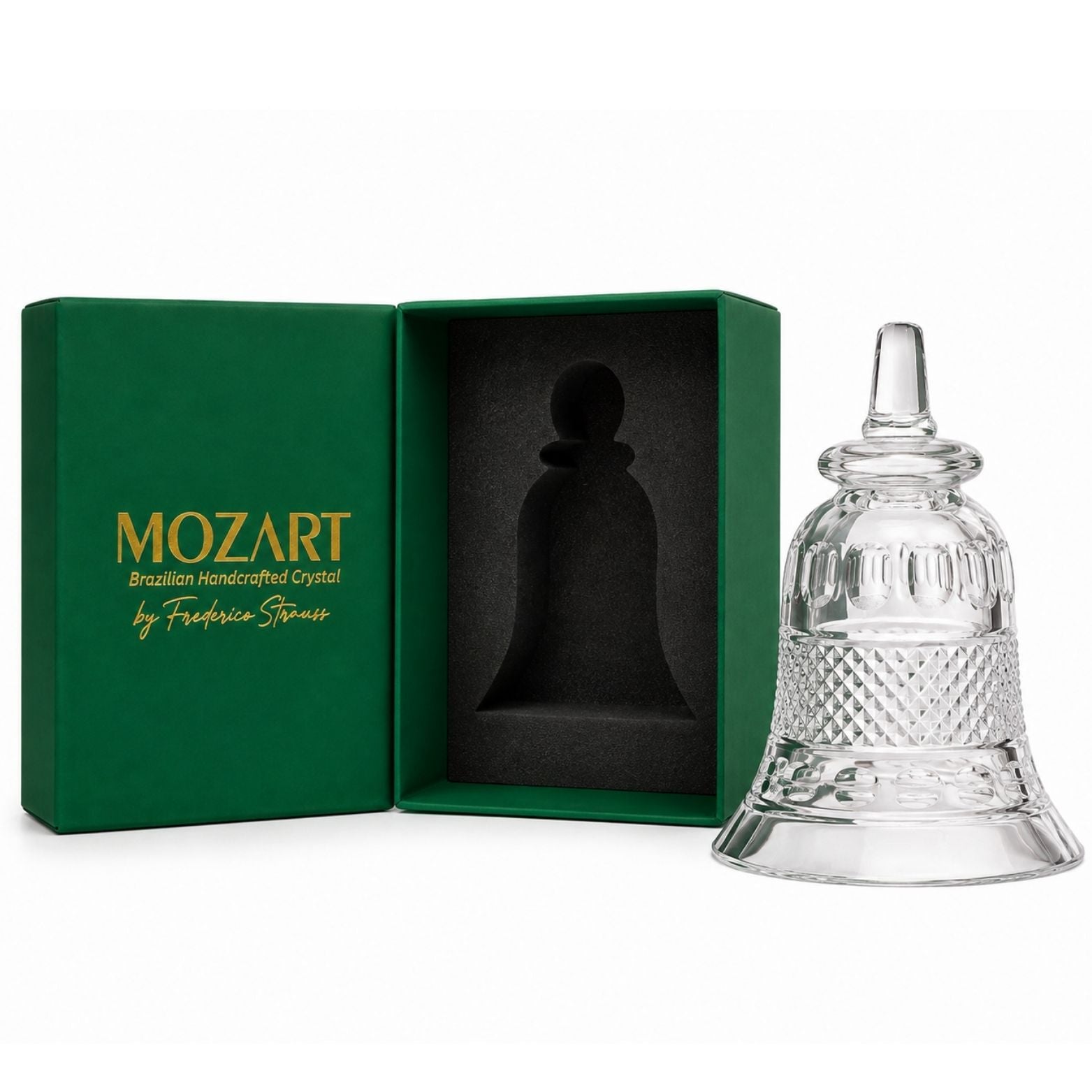 Sino de Cristal Natalino com Caixa Presente Mozart Crystal By Frederico Strauss