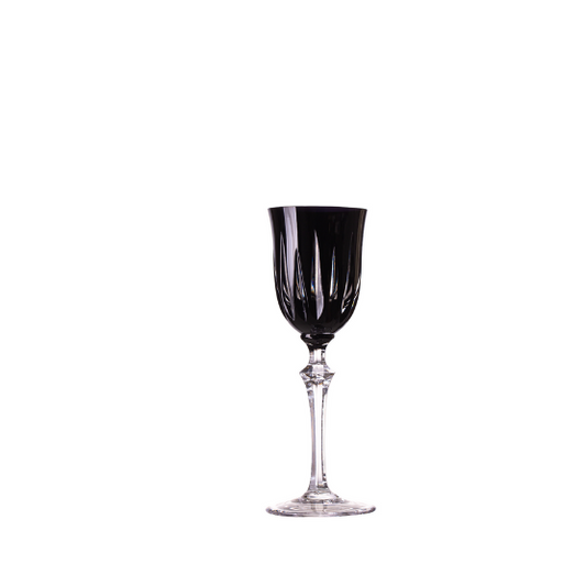 Taça de Cristal Serenata Vivaldi para Licor Preto Lapidado 66 Mozart Crystal By Frederico Strauss