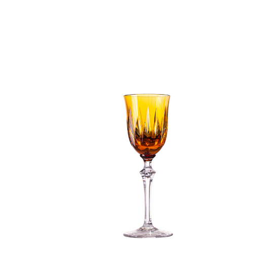 Taça de Cristal Serenata Vivaldi para Licor Âmbar Lapidado 66 Mozart Crystal By Frederico Strauss