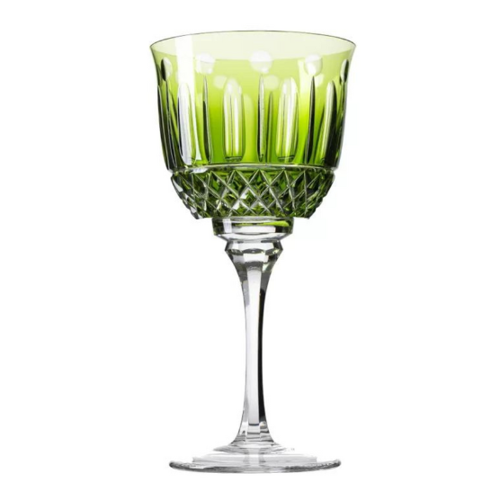 Taça de Cristal Sonata para Água Verde Claro Lapidado 69 Mozart Crystal By Frederico Strauss