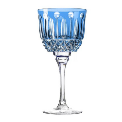 Taça de Cristal Sonata para Água Azul Claro Lapidado 69 Mozart Crystal By Frederico Strauss
