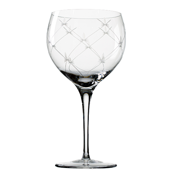 Jogo de 6 Taças de Cristal para Gin Gold Lapidado 19 Mozart Crystal By Frederico Strauss