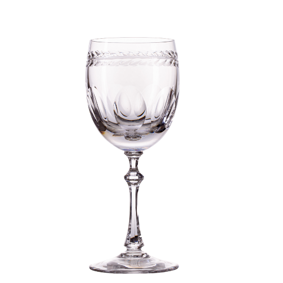 Jogo de 6 Taças de Cristal Réquiem para Vinho Branco Lapidado 17 Mozart Crystal By Frederico Strauss