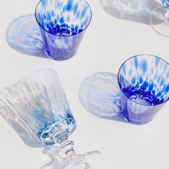 Copo de Cristal Casual Murano Colors Azul Mozart Crystal By Frederico Strauss