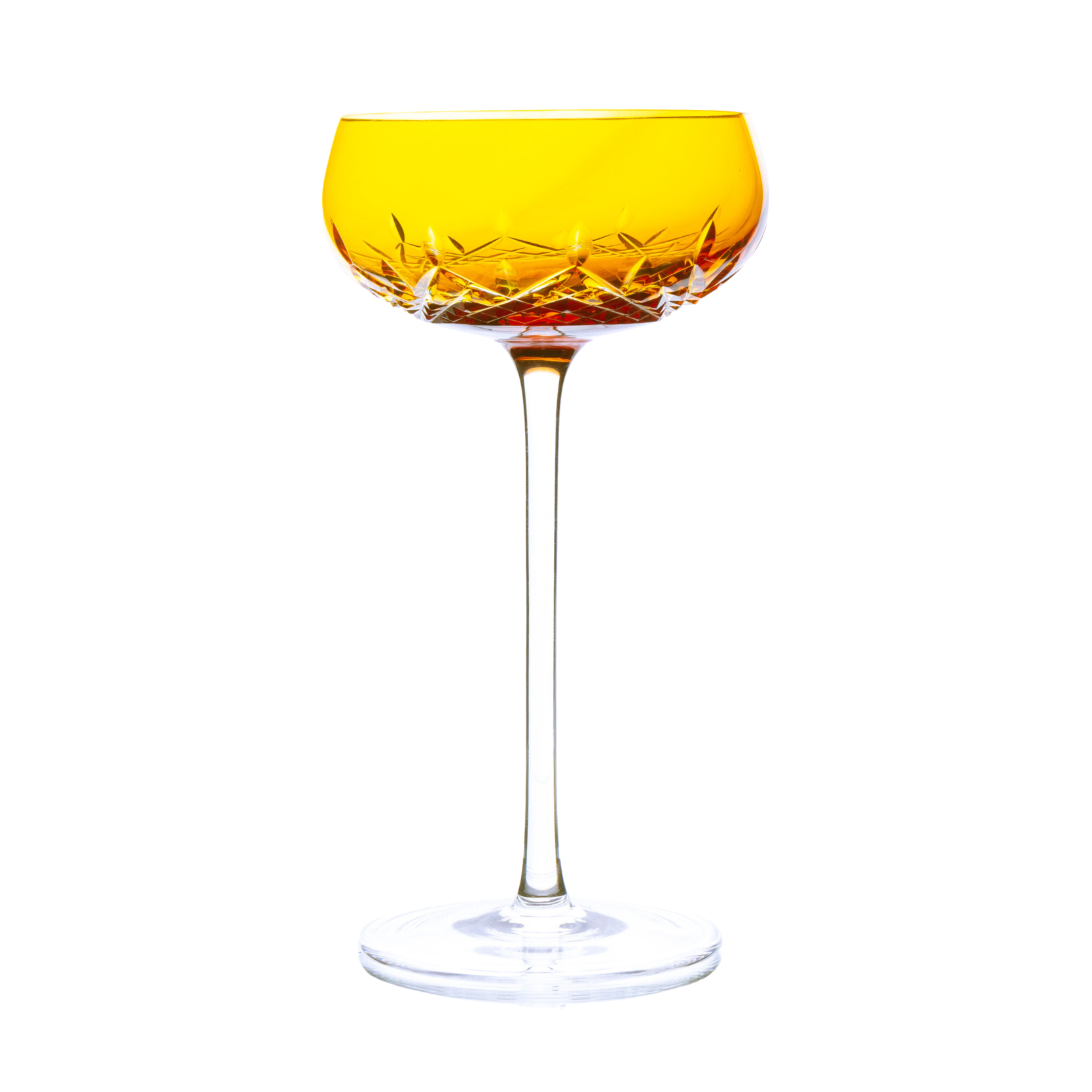 Taça de Cristal Coupé Bartender Balneário para Champanhe Lapidado 01 Mozart Crystal By Frederico Strauss