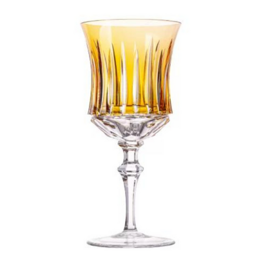 Taça de Cristal Vivaldi Flauta para Água Âmbar Lapidado 66 Mozart Crystal By Frederico Strauss