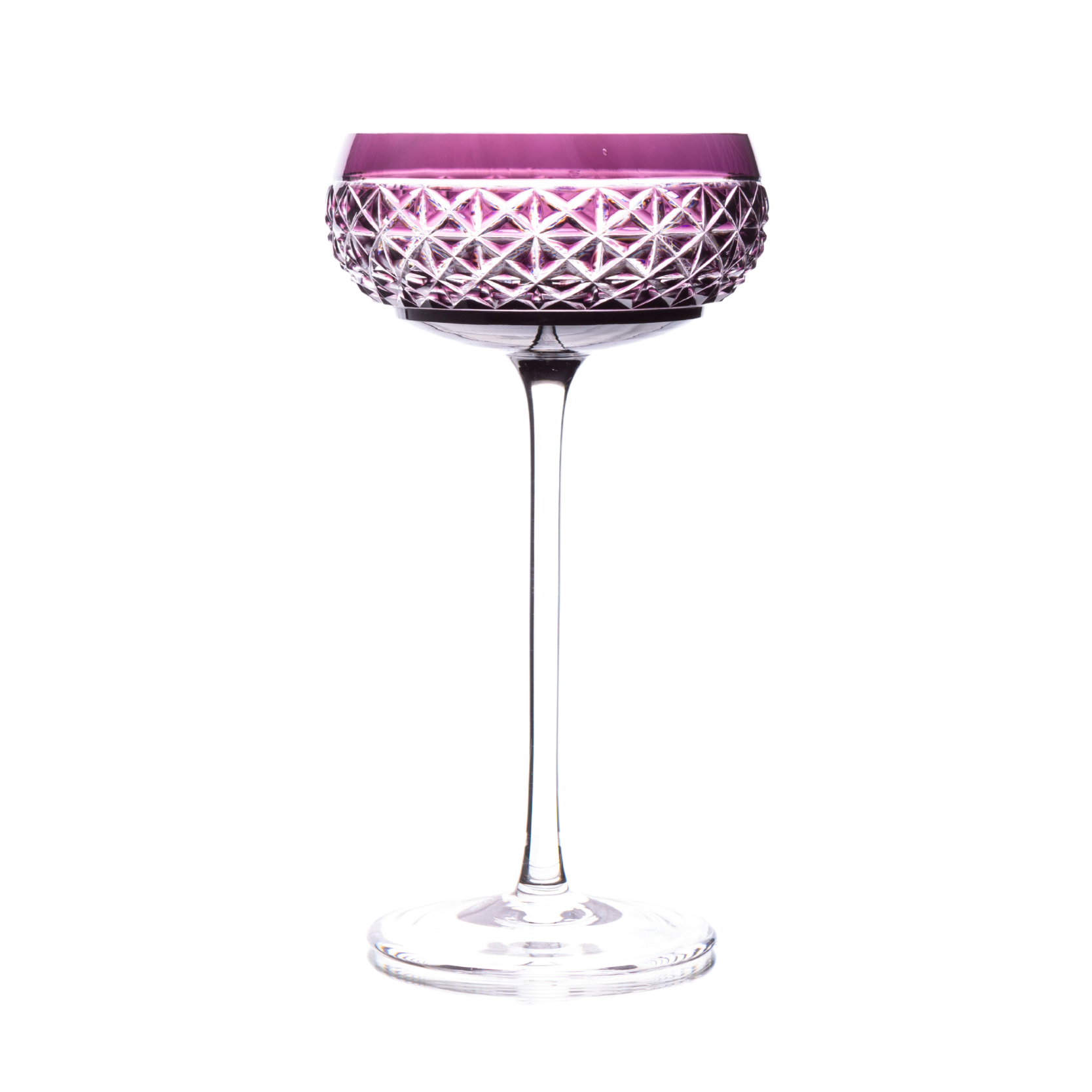 Taça de Cristal Coupé Bartender Balneário para Champanhe Lapidado 04 Mozart Crystal By Frederico Strauss