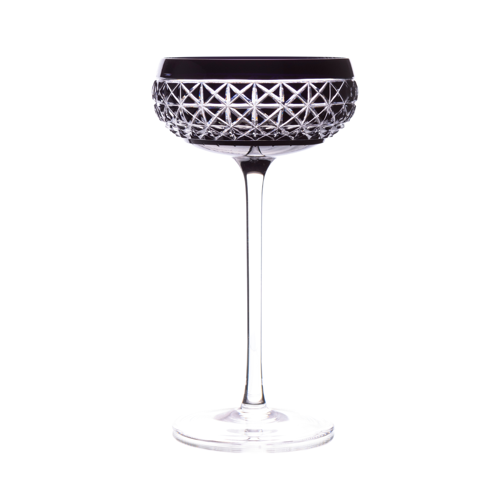 Taça de Cristal Coupé Bartender Balneário para Champanhe Lapidado 04 Mozart Crystal By Frederico Strauss