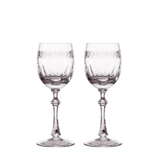 Jogo de 2 Taças de Cristal Réquiem para Licor Lapidado 17 Mozart Crystal By Frederico Strauss