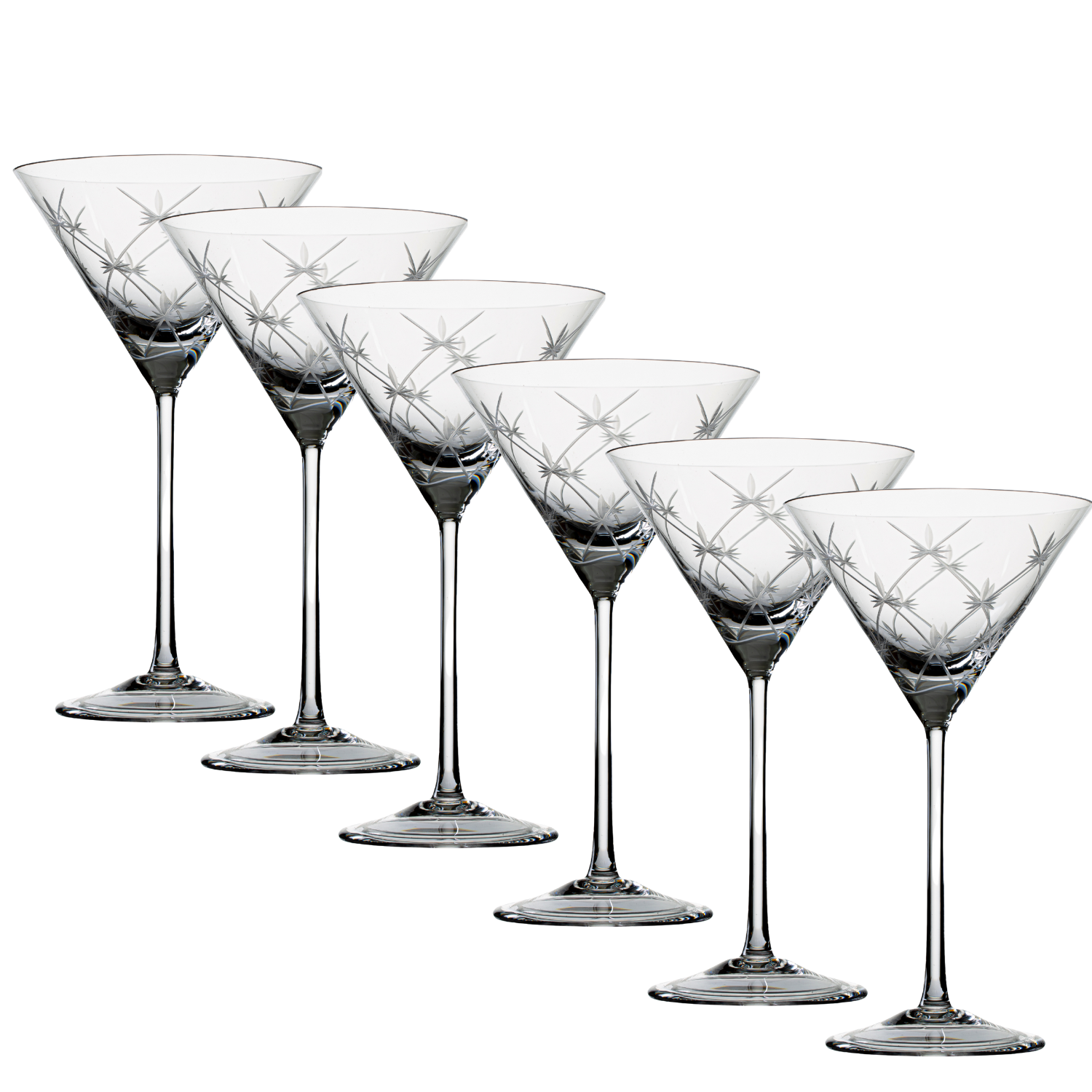 Jogo de 6 Taças de Cristal para Dry Martini Mozart Crystal By Frederico Strauss - 190ml - Sinfonia 19