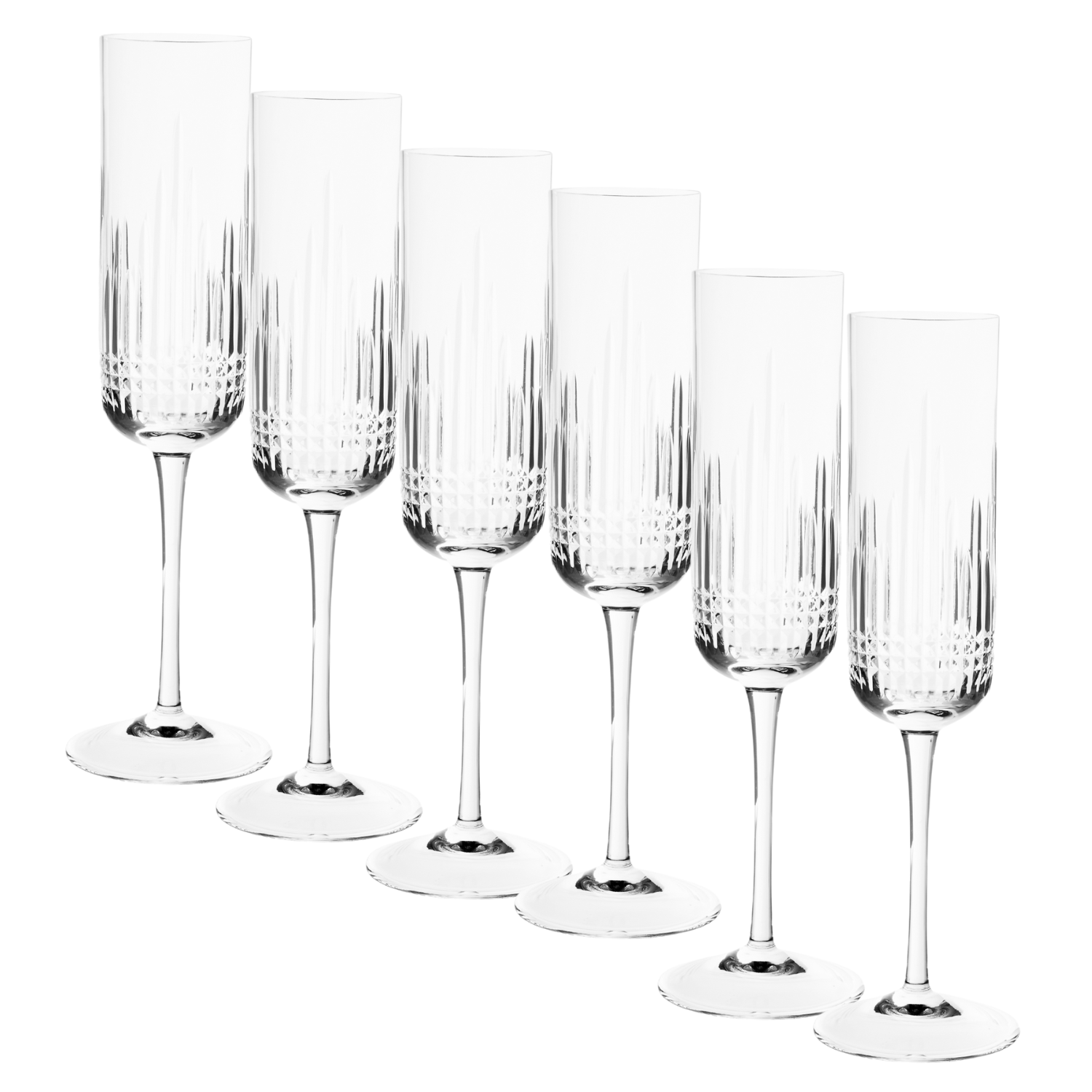 Jogo de 6 Taças de Cristal para Champagne Mozart Crystal By Frederico Strauss - 200 ml - Lumen