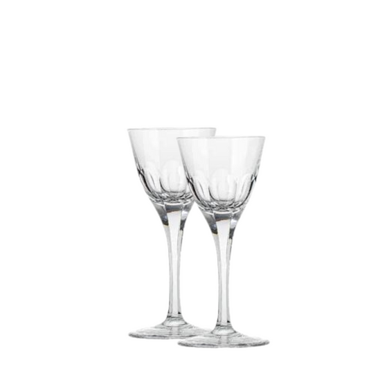 Jogo de 2 Taças de Cristal Sonata para Licor Lapidado 45 Mozart Crystal By Frederico Strauss