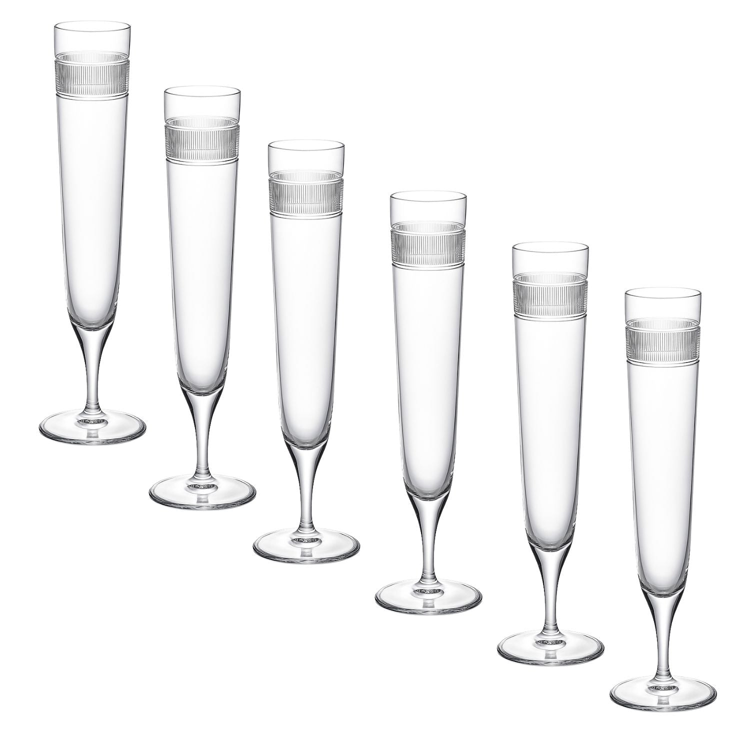 Jogo de 6 Taças de Cristal para Champagne Mozart Crystal By Frederico Strauss - 200ml - Country Club 07