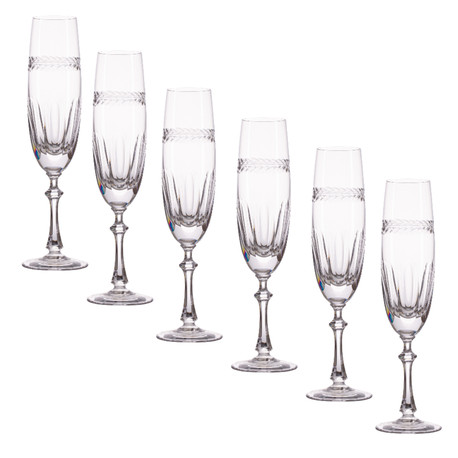 Jogo de 6 Taças de Cristal para Champagne Mozart Crystal By Frederico Strauss - 225ml - Réquiem 17