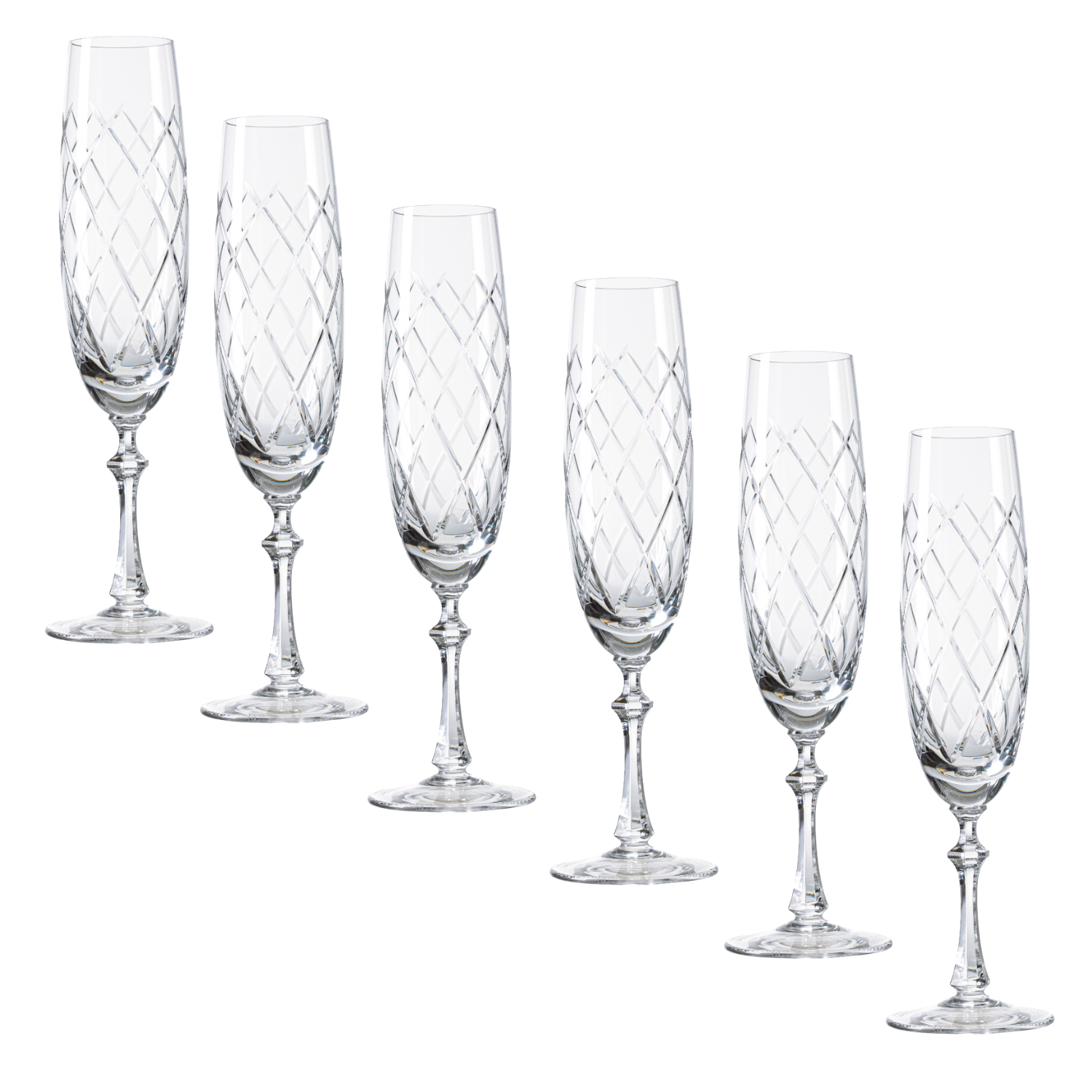 Jogo de 6 Taças de Cristal Vivaldi para Champagne Mozart Crystal By Frederico Strauss - 225ml - Réquiem 33