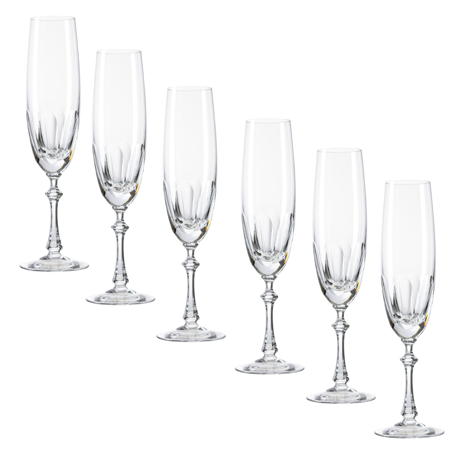Jogo de 6 Taças de Cristal para Champagne Mozart Crystal By Frederico Strauss - 225ml - Réquiem 65