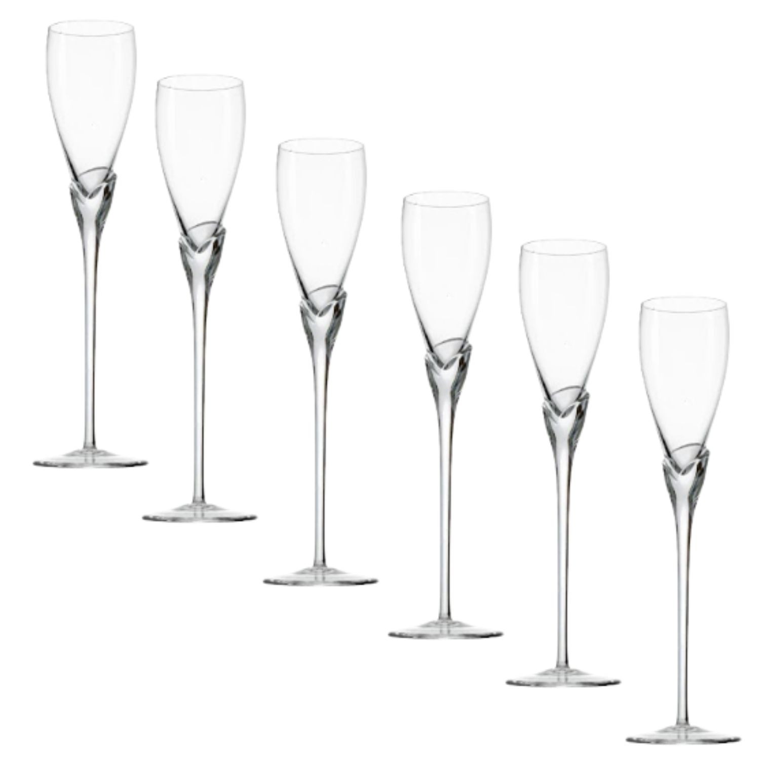 Jogo de 6 Taças de Cristal para Champagne Mozart Crystal By Frederico Strauss - Calla Lily