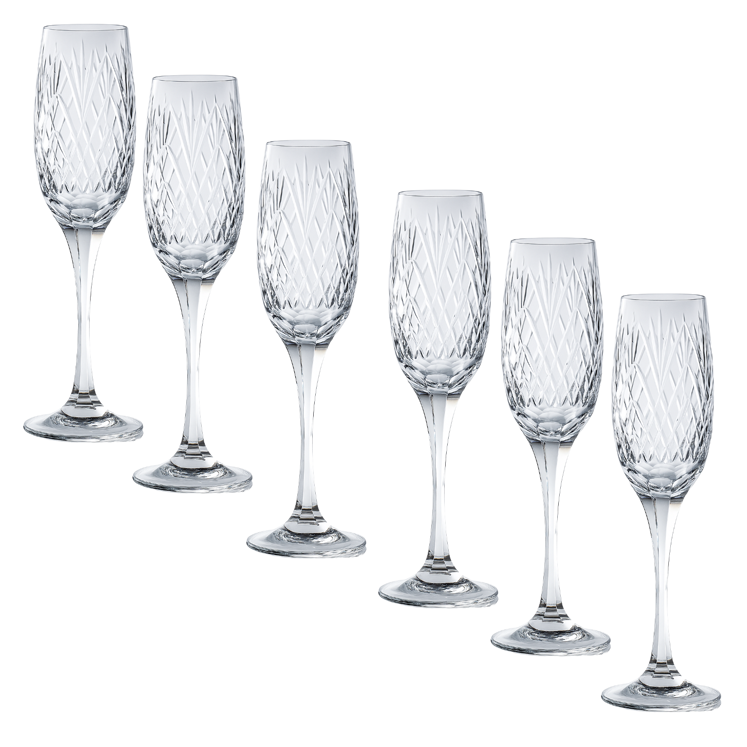 Jogo de 6 Taças de Cristal para Champagne Mozart Crystal By Frederico Strauss - 180ml - Giovanni 46
