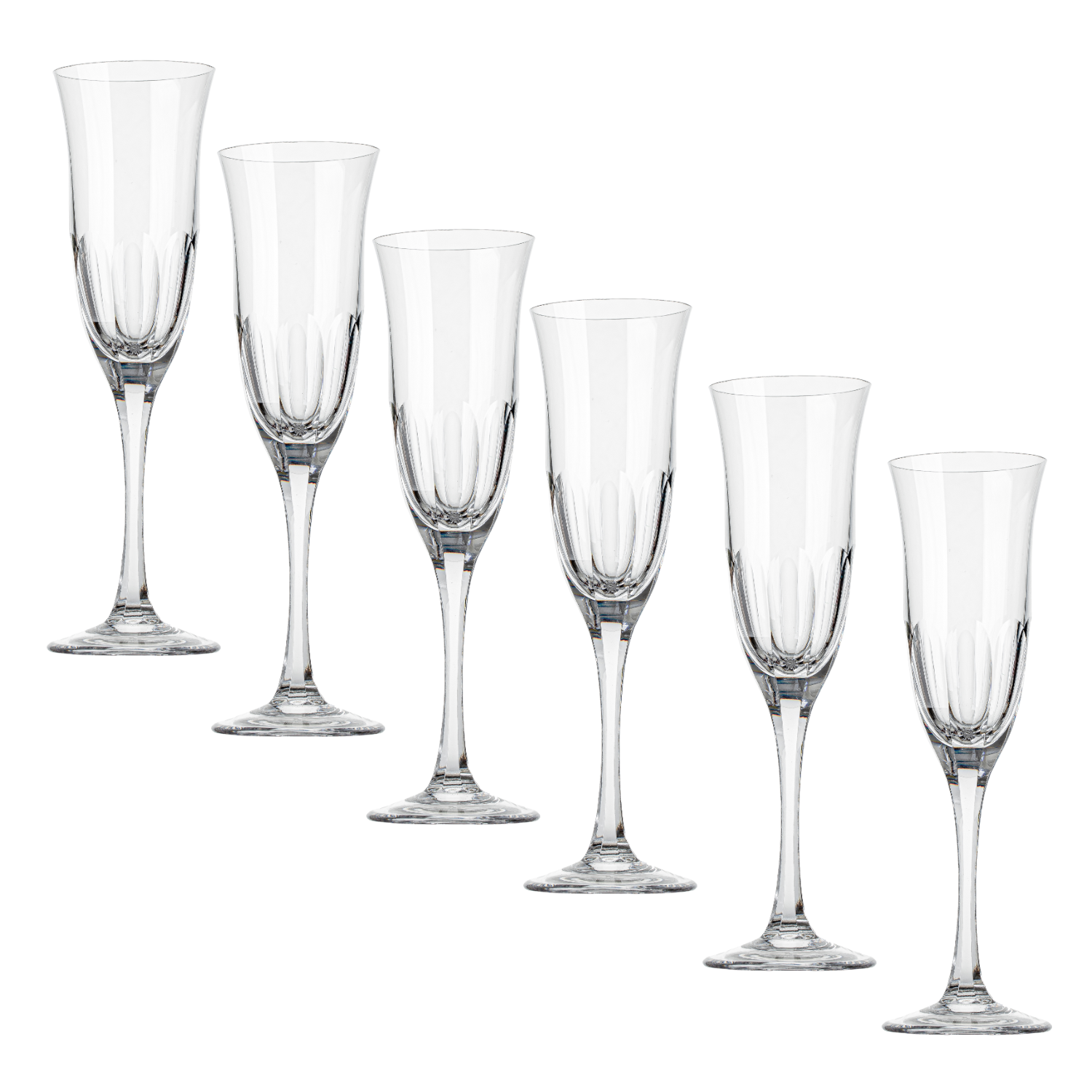 Jogo de 6 Taças de Cristal para Champagne Mozart Crystal By Frederico Strauss - 190ml - Sonata 45