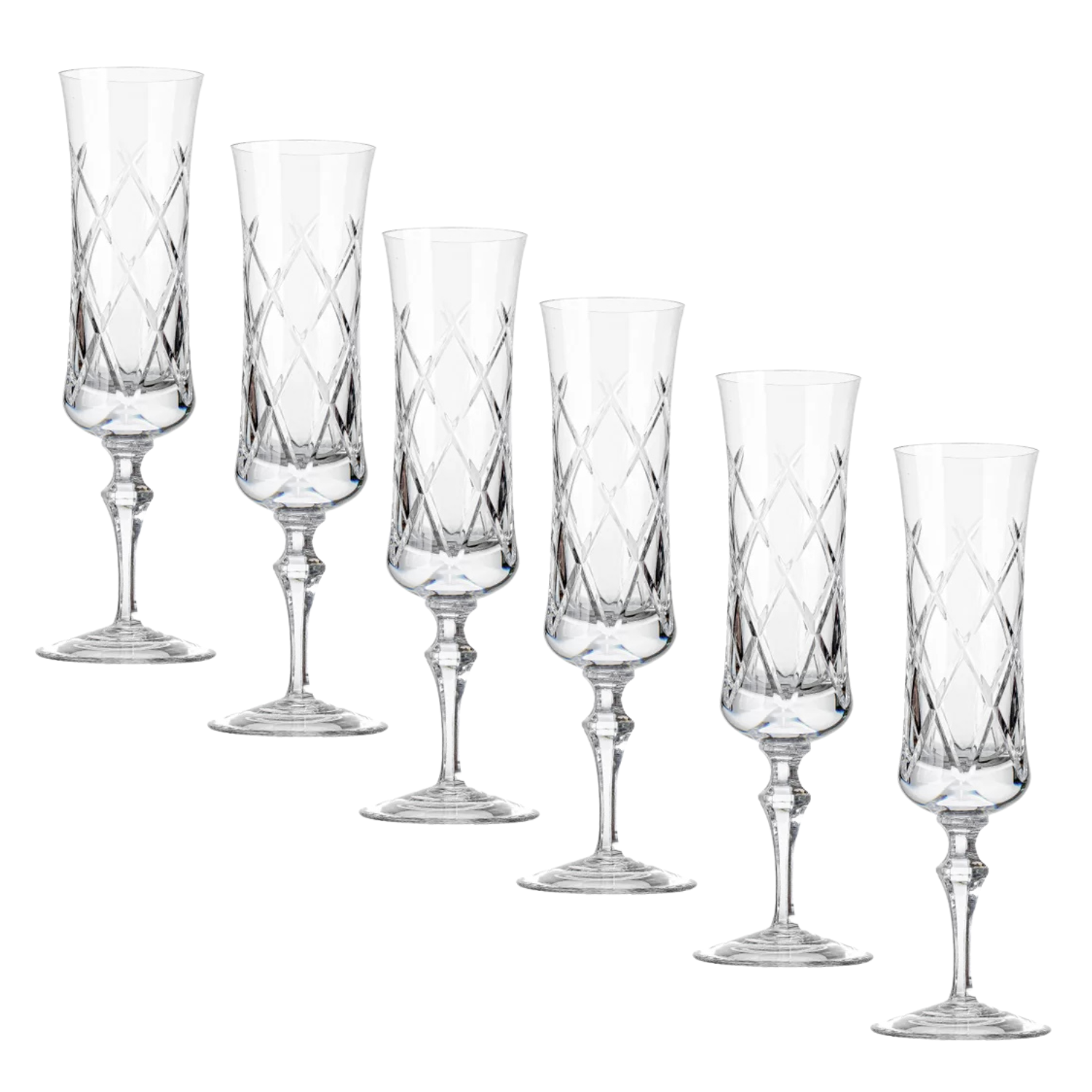 Jogo de 6 Taças de Cristal Vivaldi para Champagne Mozart Crystal By Frederico Strauss - 195ml - Flauta