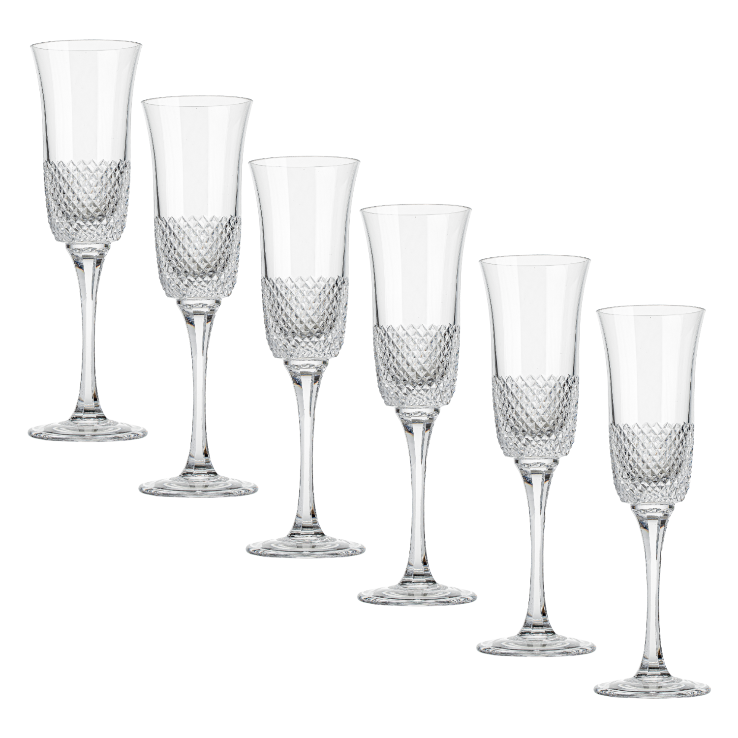 Jogo de 6 Taças de Cristal para Champagne Mozart Crystal By Frederico Strauss - 190ml - Sonata 50
