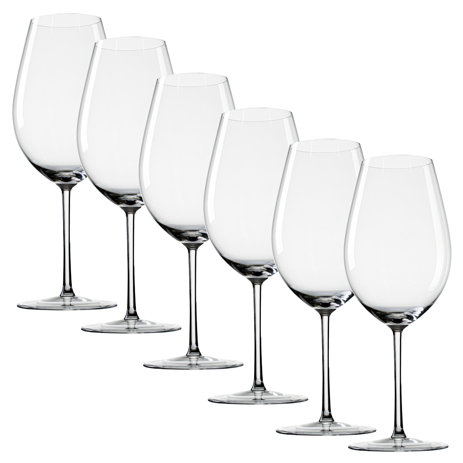 Jogo de 6 Taças de Cristal Bordeaux II Grand Cru para Vinho Mozart Crystal By Frederico Strauss - 850ml - Sinfonia