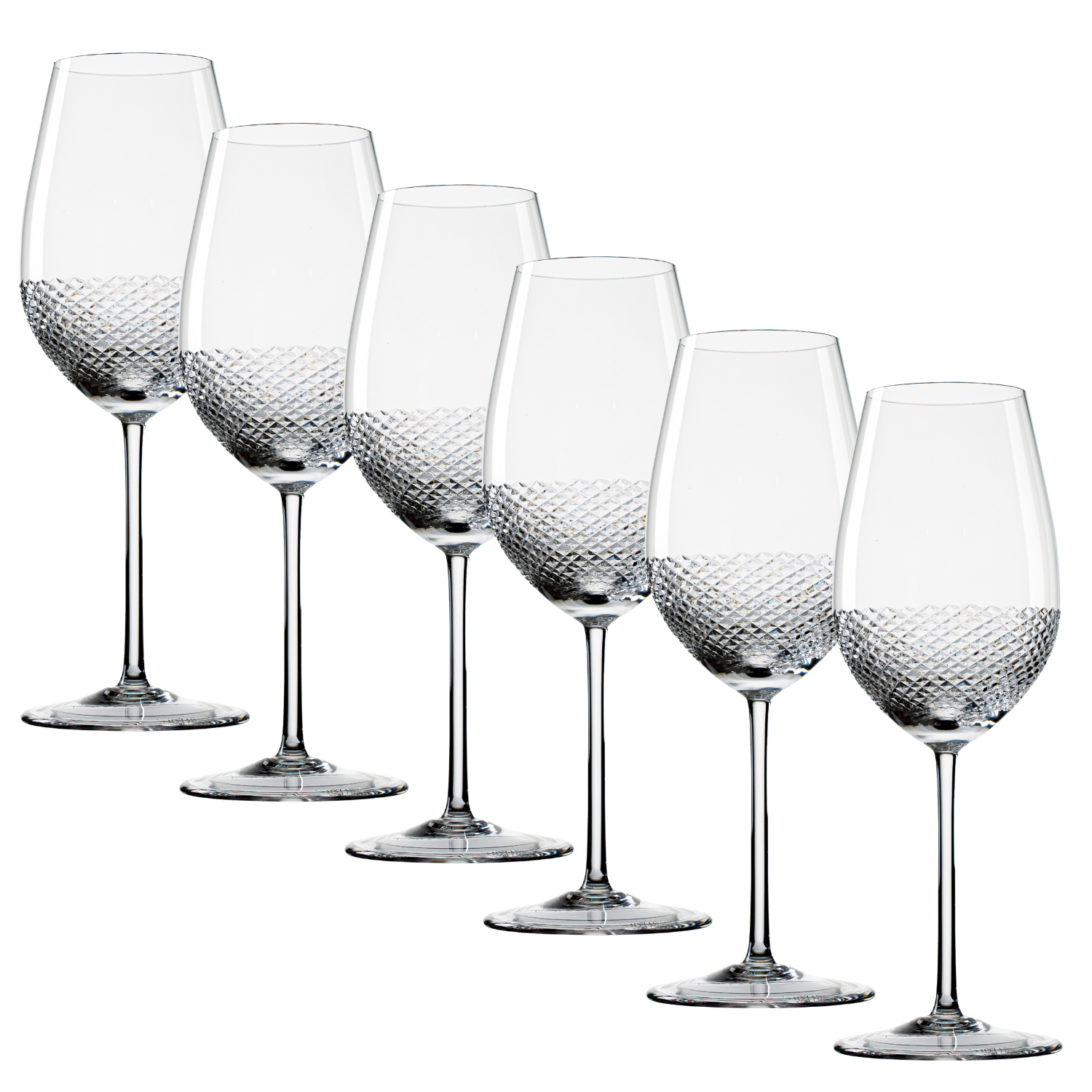 Jogo de 6 Taças de Cristal Brunello Di Montalcino Lapidado Mozart Crystal By Frederico Strauss - 540ml - Sinfonia