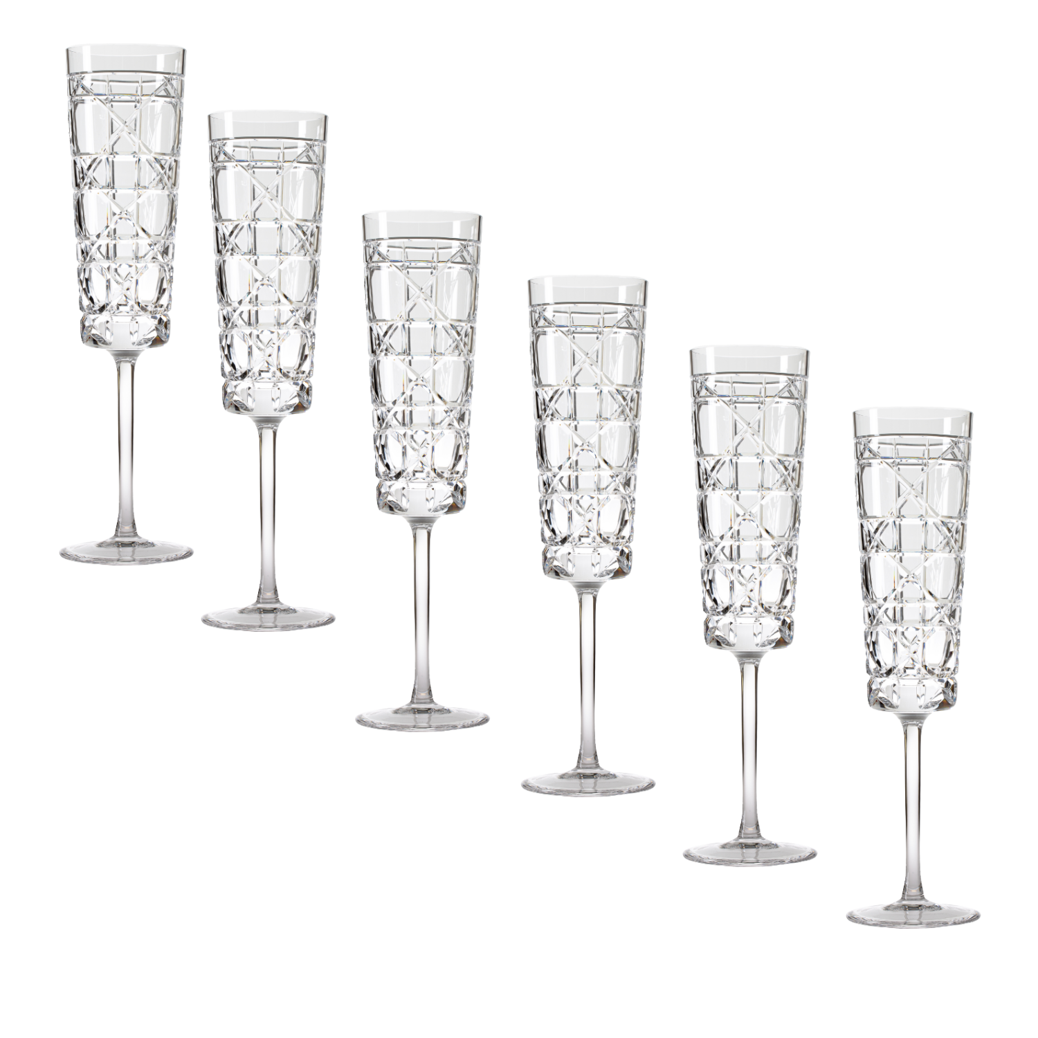Jogo de 6 Taças de Cristal para Champagne Mozart Crystal By Frederico Strauss - 230ml - Casa de Bragança 95