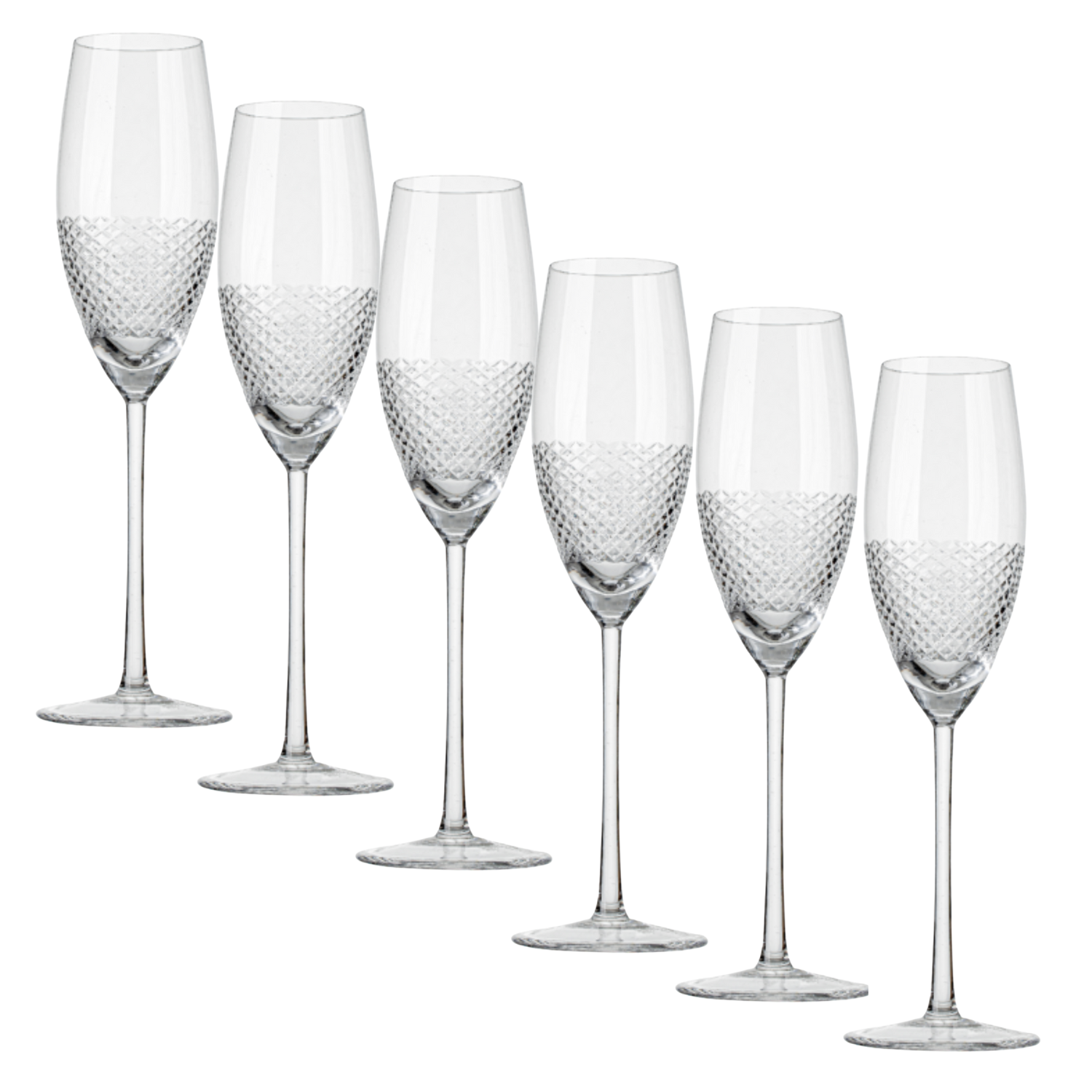 Jogo de 6 Taças de Cristal para Champagne Mozart Crystal By Frederico Strauss - 205ml - Sinfonia
