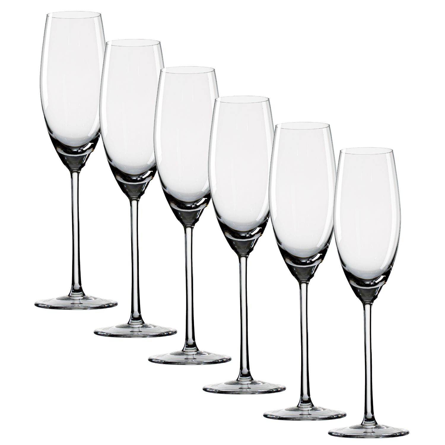 Jogo de 6 Taças de Cristal  para Champagne Mozart Crystal By Frederico Strauss - 205ml - Sinfonia