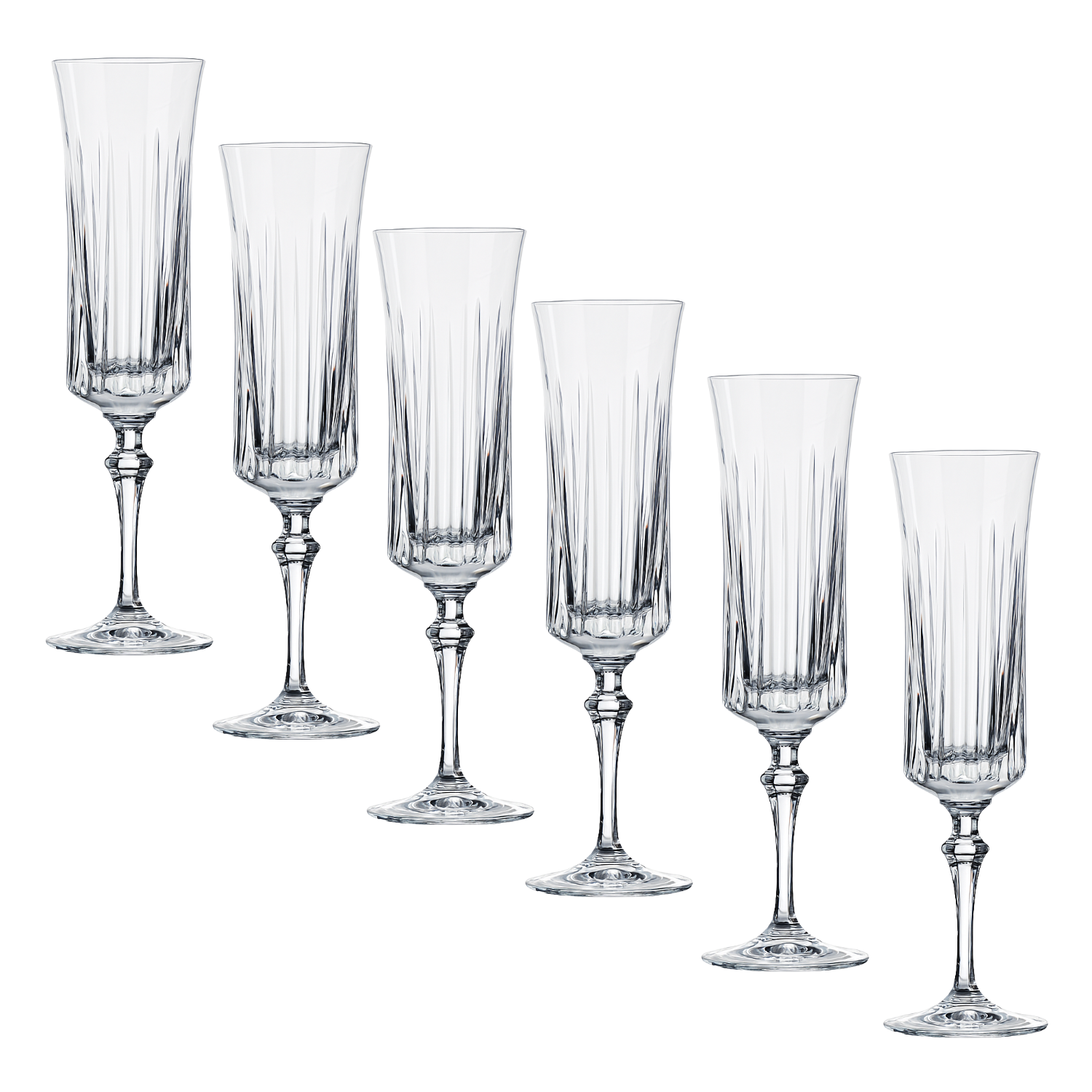 Jogo de 6 Taças de Cristal Vivaldi para Champagne Mozart Crystal By Frederico Strauss - 195ml - Flauta 66