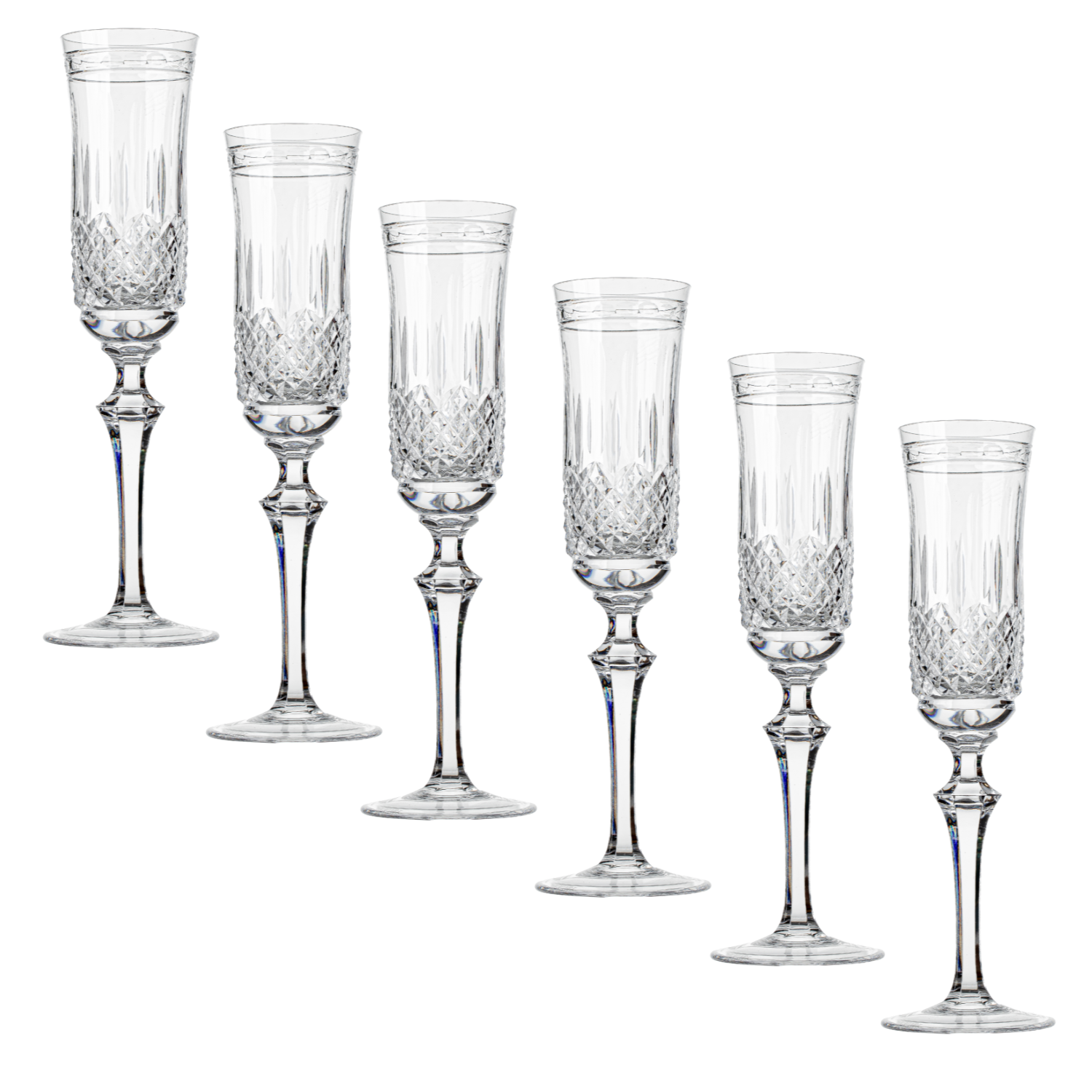 Jogo de 6 Taças de Cristal para Champagne Mozart Crystal By Frederico Strauss - 225ml - Serenata 68