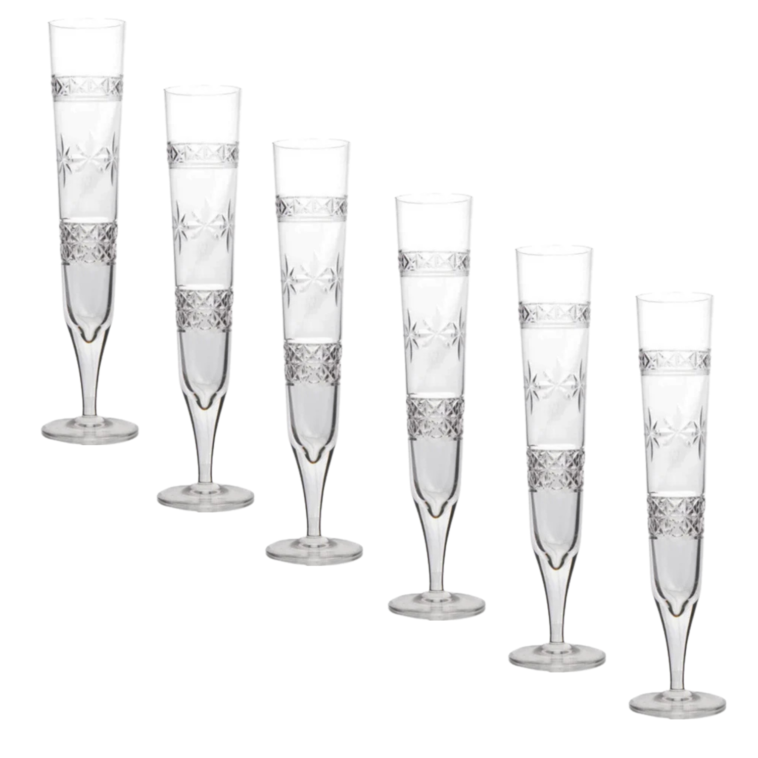 Jogo de 6 Taças de Cristal para Champagne Mozart Crystal By Frederico Strauss - 200ml - Country Club 91