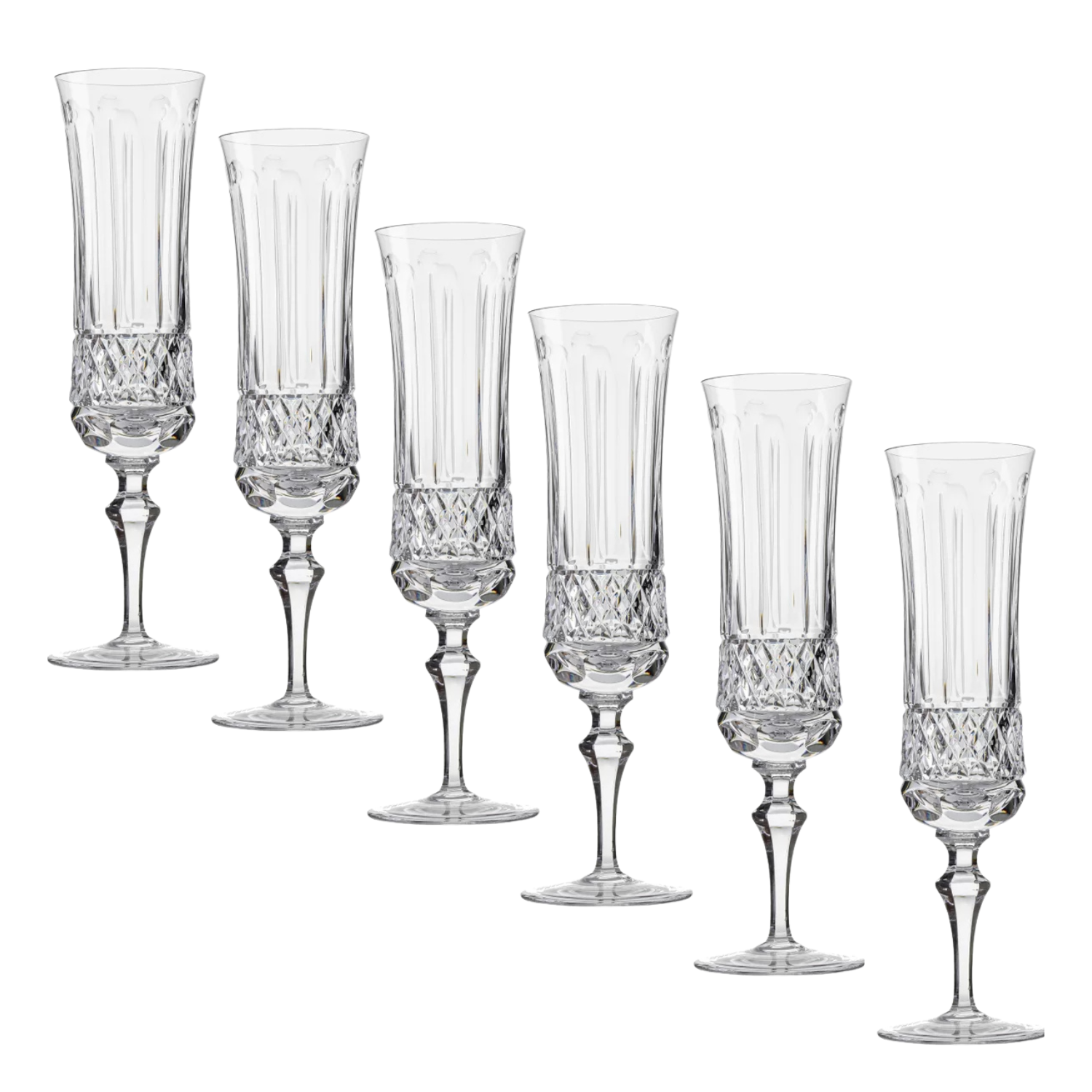 Jogo de 6 Taças de Cristal para Champagne Mozart Crystal By Frederico Strauss - 195ml - Flauta 69