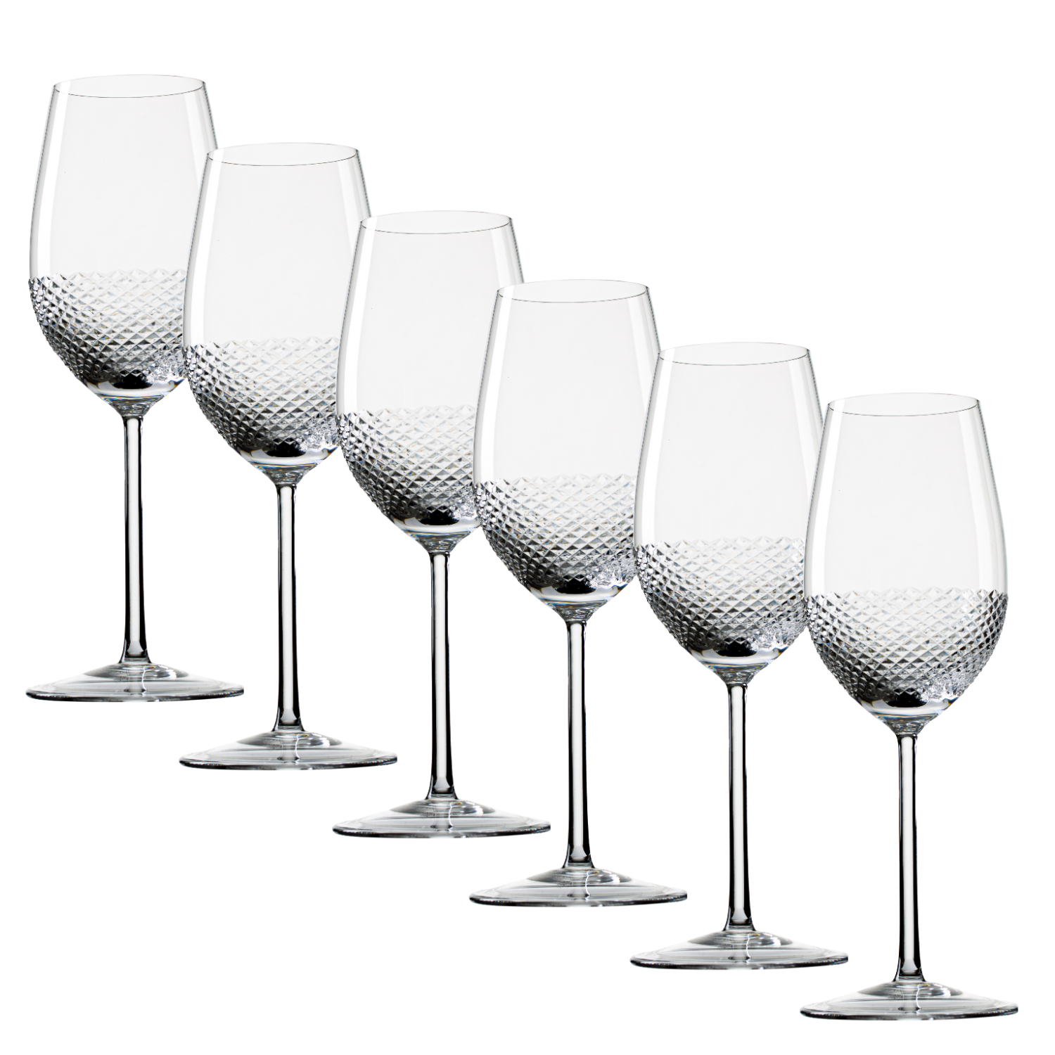 Jogo de 6 Taças de Cristal para Chardonnay Mozart Crystal By Frederico Strauss - 360ml - Sinfonia
