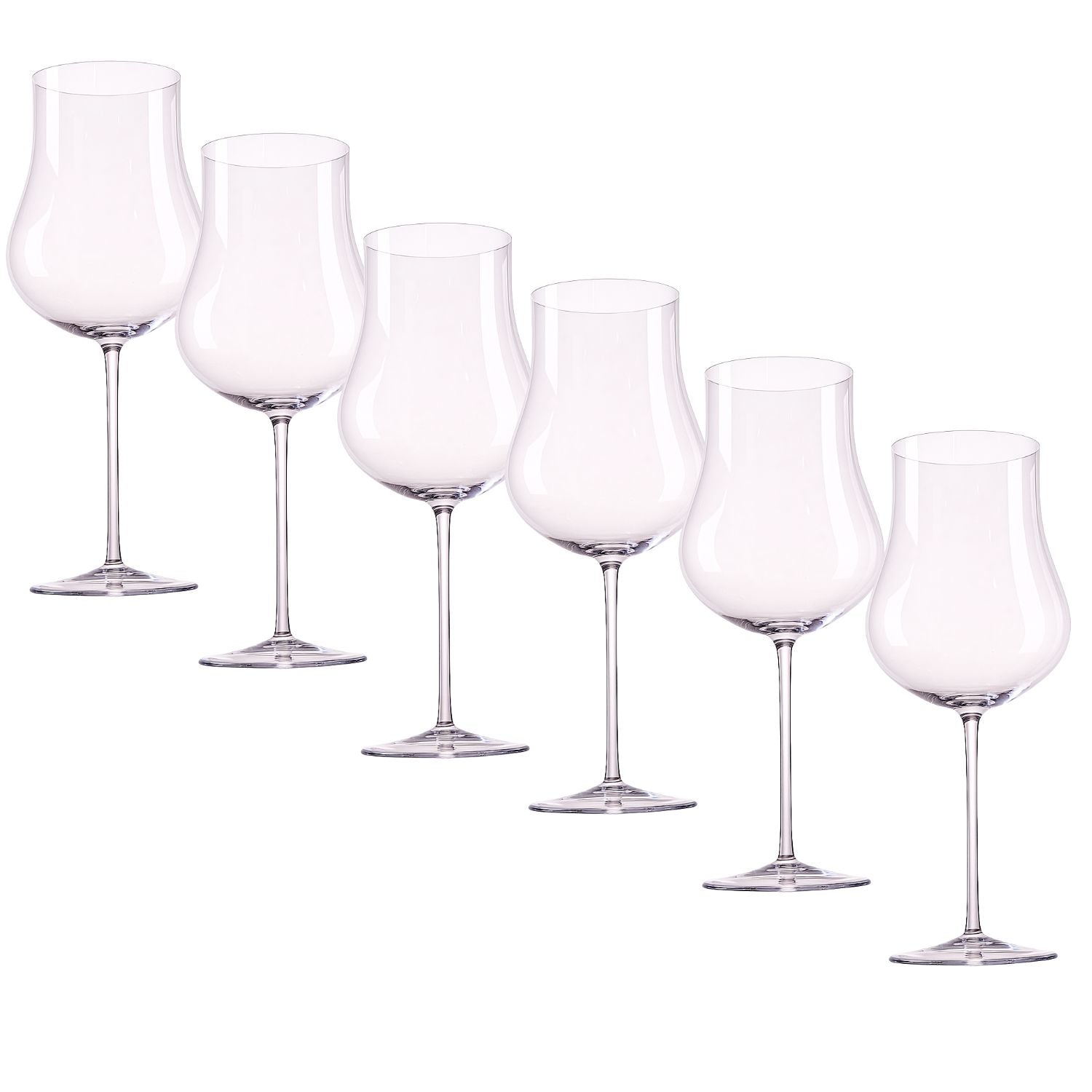 Jogo de 6 Taças de Cristal Barolo para Vinho Tinto Mozart Crystal By Frederico Strauss - 380ml - Europa