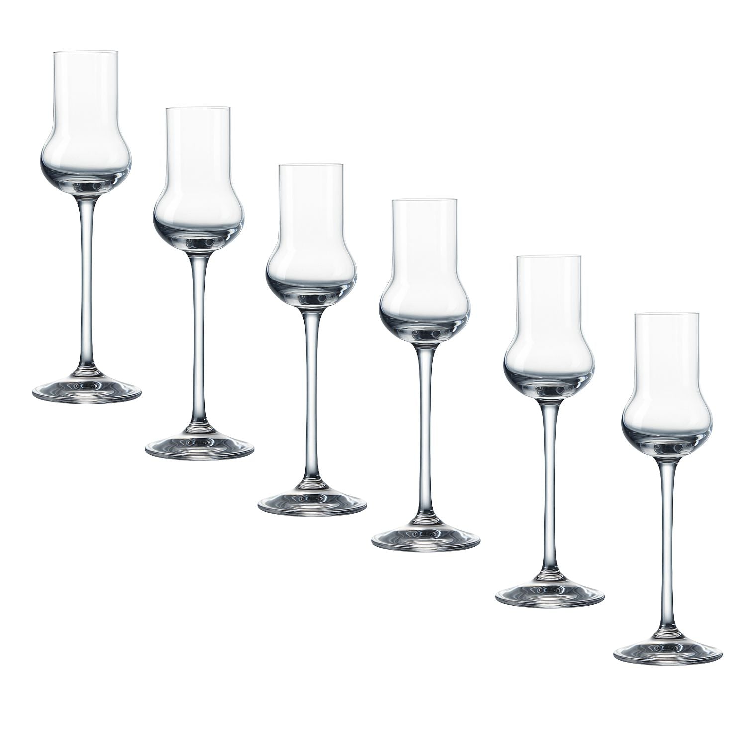 Jogo de 6 Taças de Cristal para Grappa Mozart Crystal By Frederico Strauss - 60ml - Europa