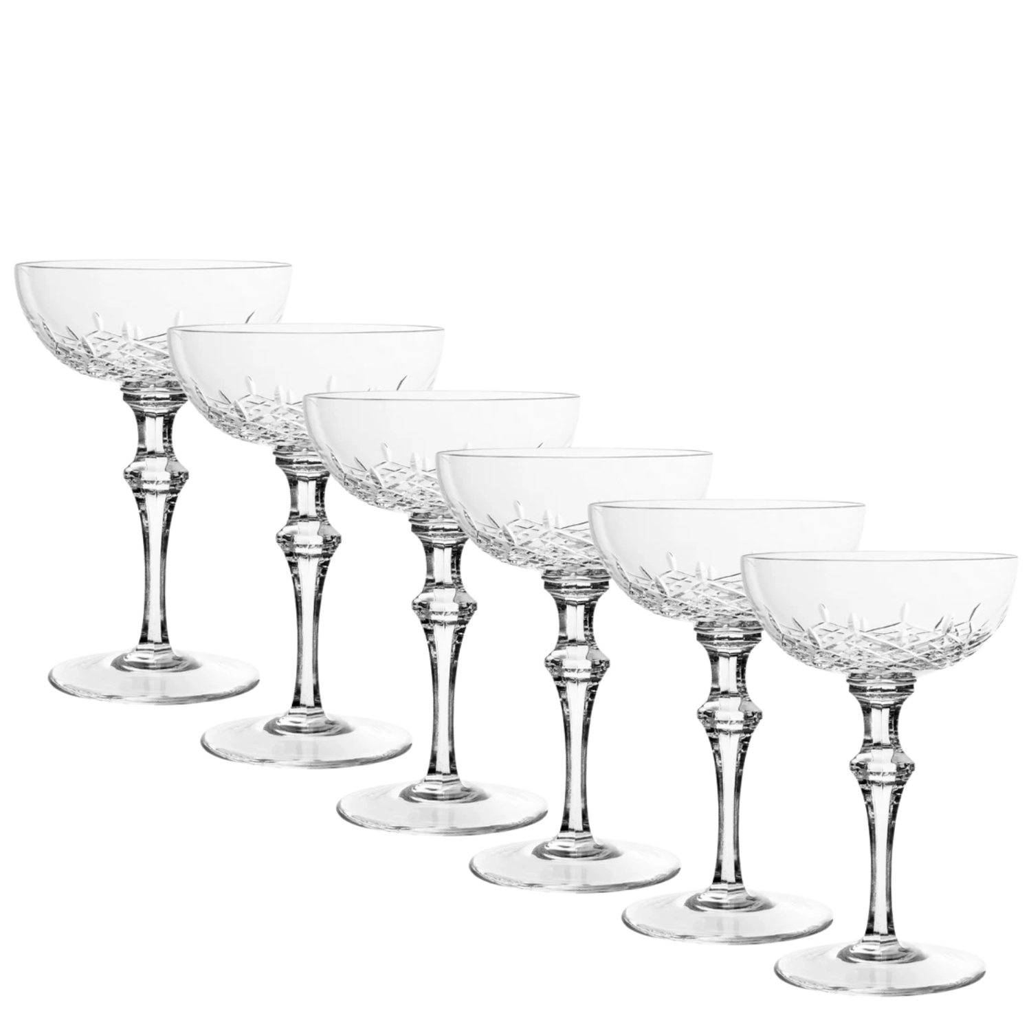 Jogo de 6 Taças de Cristal Brut Imperial Coupé Mozart Crystal By Frederico Strauss - Concerto