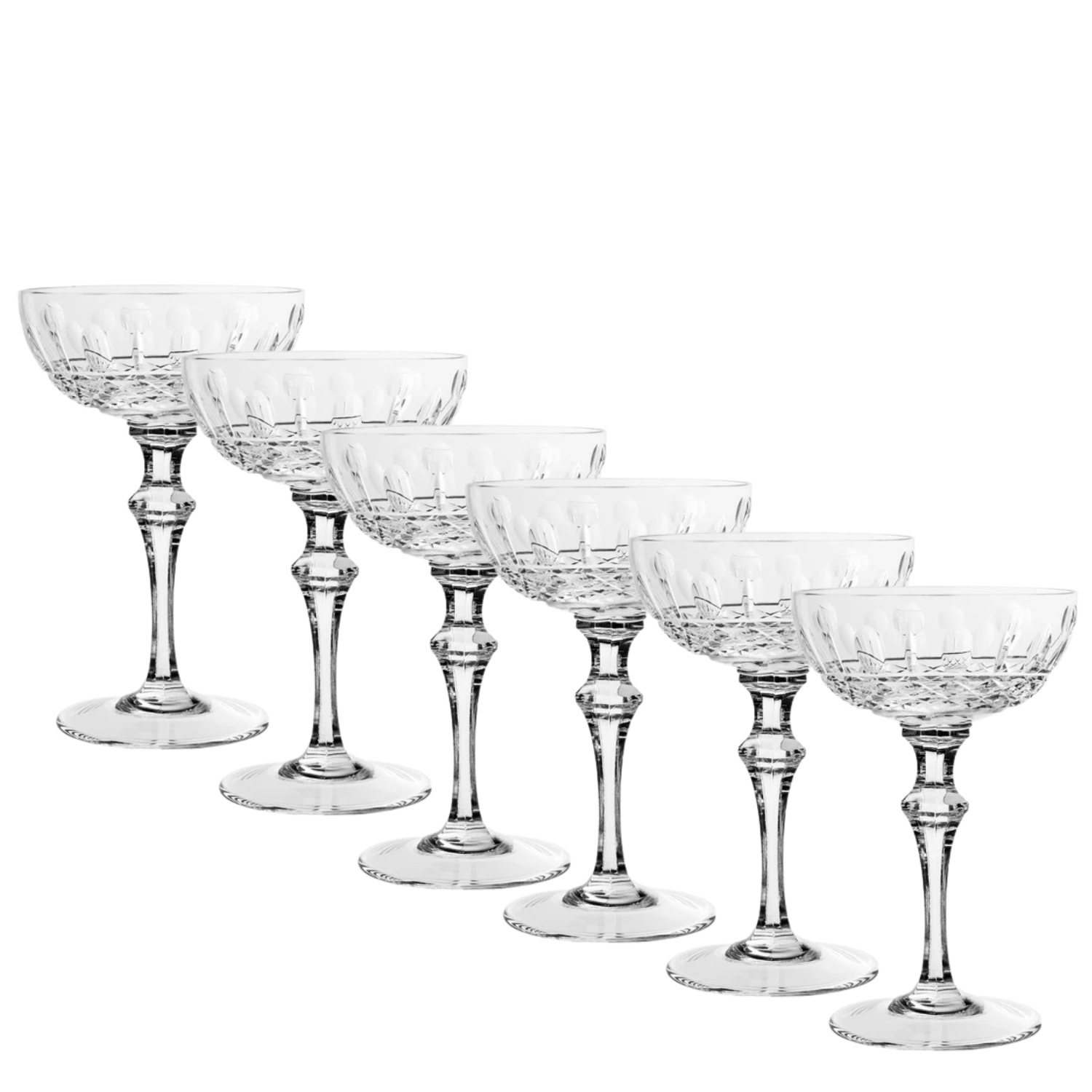 Jogo de 6 Taças de Cristal Brut Imperial Coupé Mozart Crystal By Frederico Strauss - Concerto