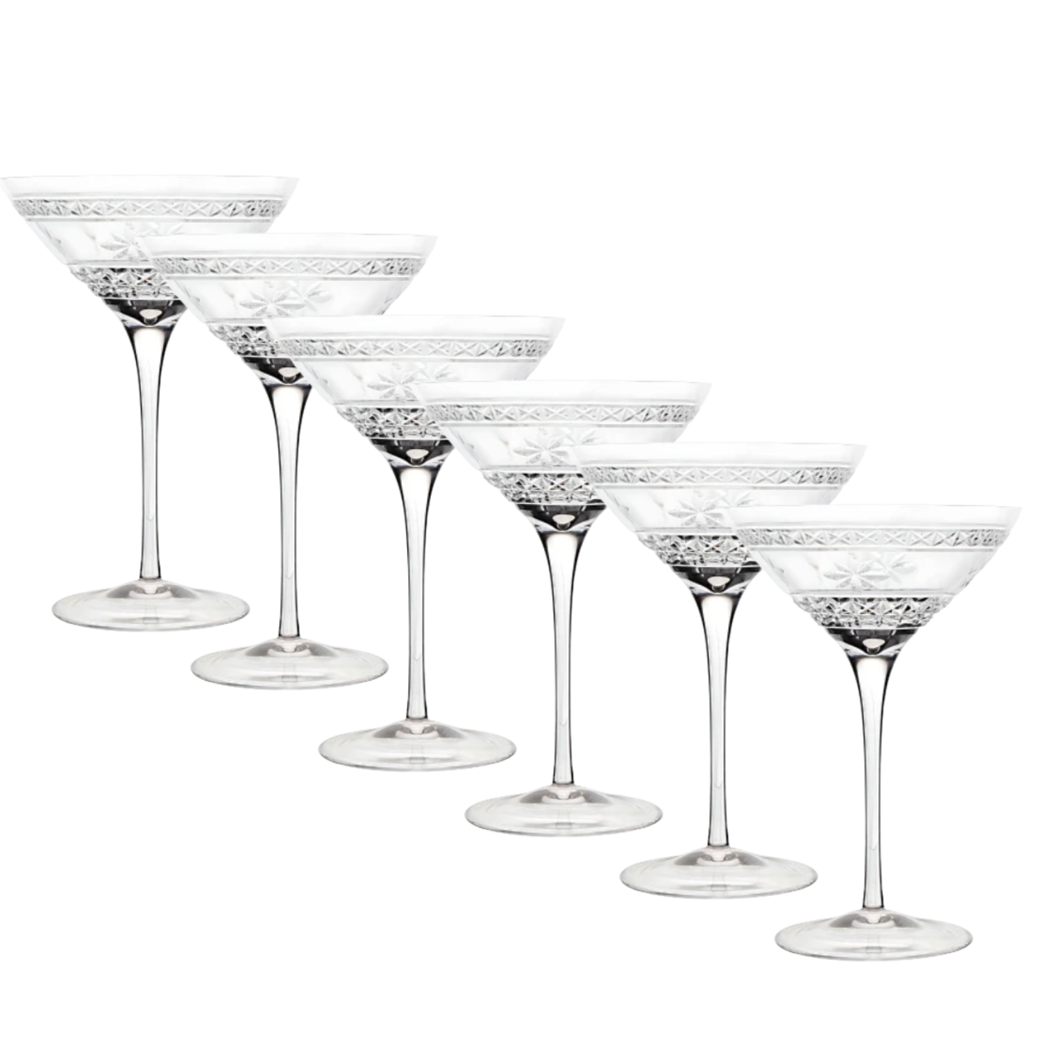 Jogo de 6 Taças de Cristal para Dry Martini Mozart Crystal By Frederico Strauss - 280ml - Country Club 91