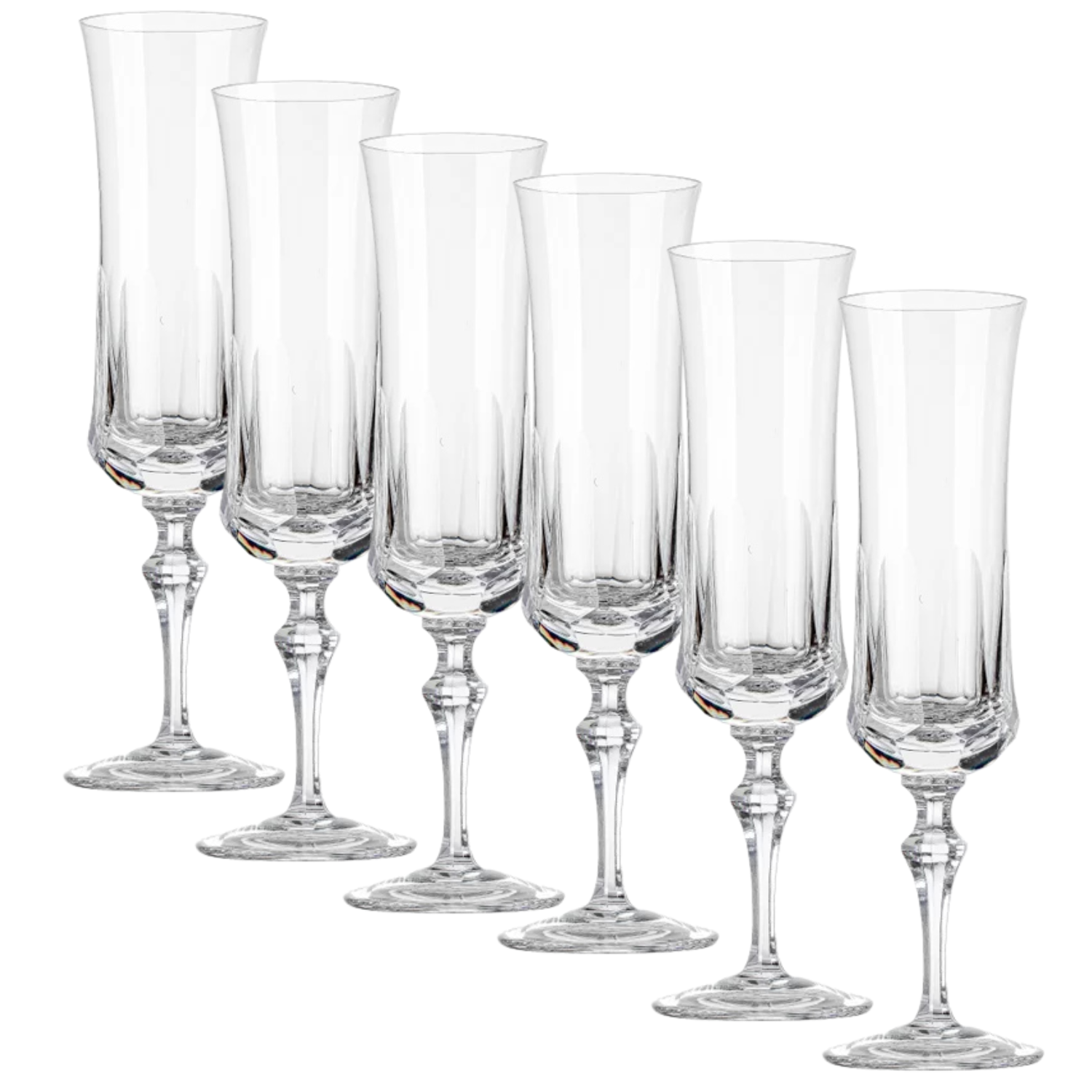 Jogo de 6 Taças de Cristal para Champagne Mozart Crystal By Frederico Strauss - 195ml - Flauta