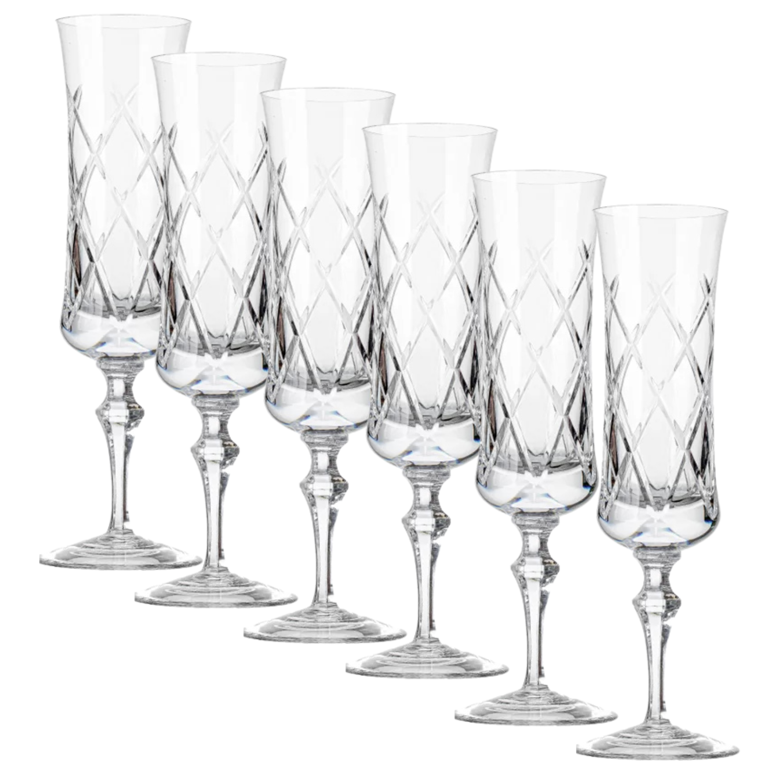Jogo de 6 Taças de Cristal para Champagne Mozart Crystal By Frederico Strauss - 195ml - Flauta