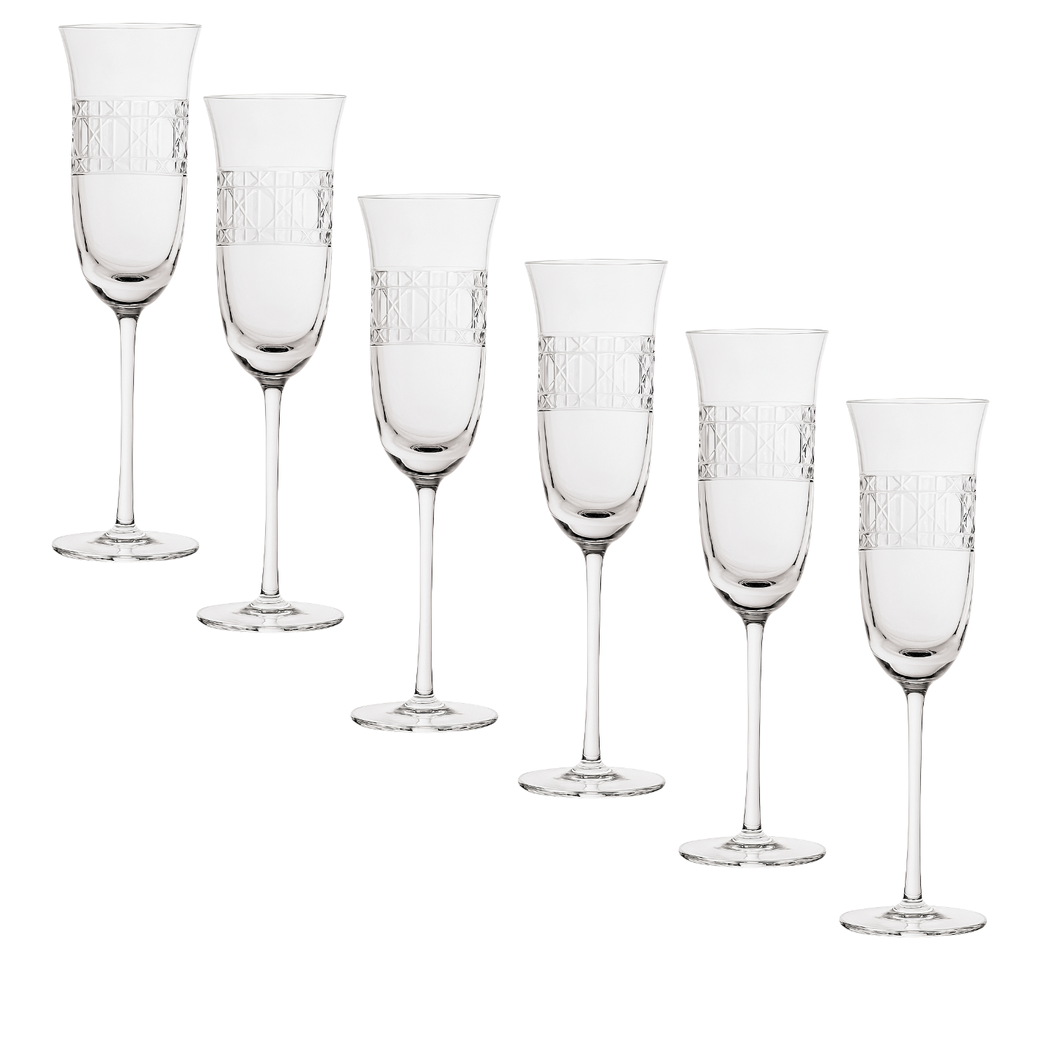 Jogo de 6 Taças de Cristal para Champagne Mozart Crystal By Frederico Strauss - 190ml - Florianópolis 95