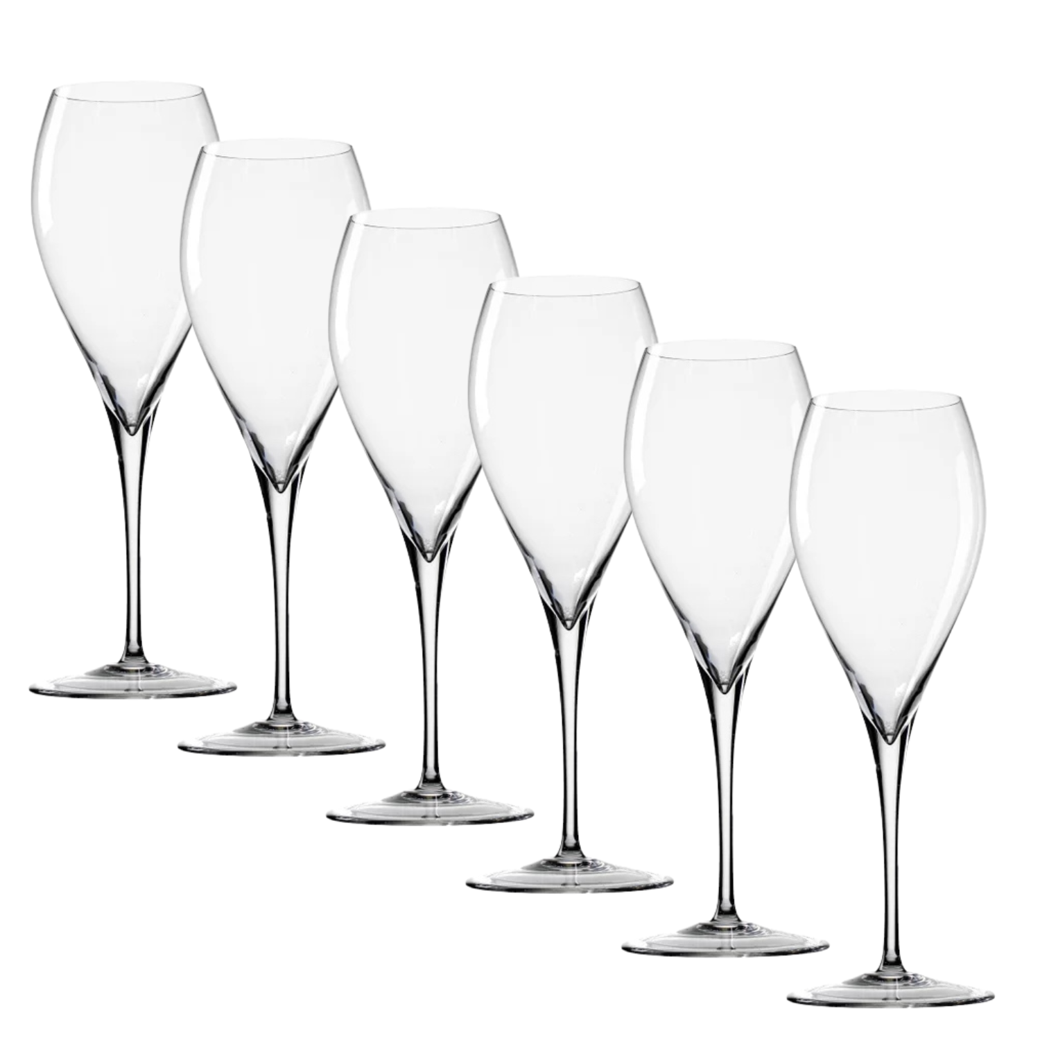 Jogo de 6 Taças de Cristal Garibaldi para Espumante Mozart Crystal By Frederico Strauss - 320ml - Concerto