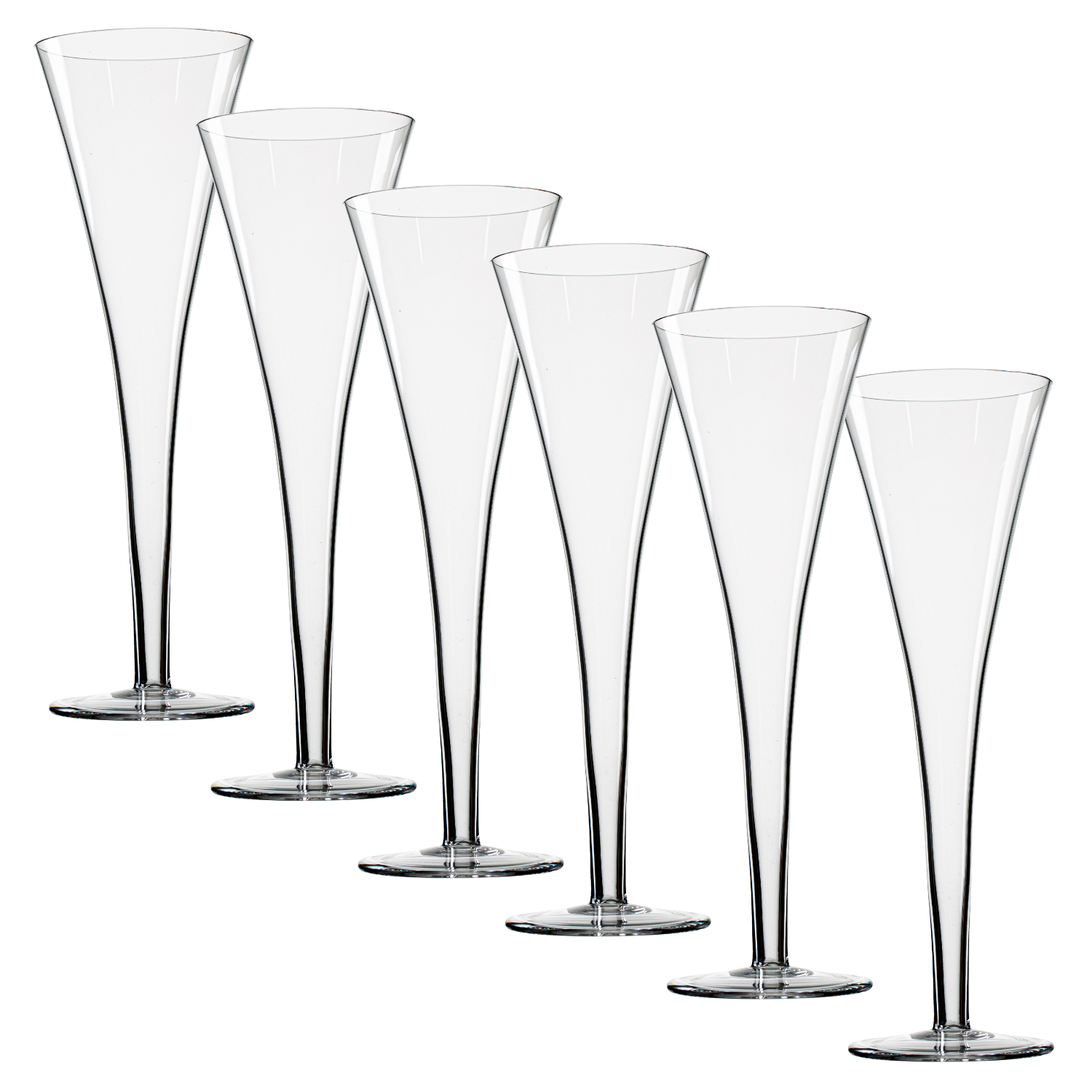 Jogo de 6 Taças de Cristal Roitter para Espumante Mozart Crystal By Frederico Strauss - 230ml - Sinfonia