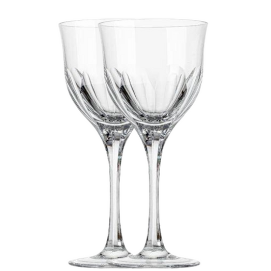 Jogo de 2 Taças de Cristal Sonata para Vinho Tinto Lapidado 45 Mozart Crystal By Frederico Strauss