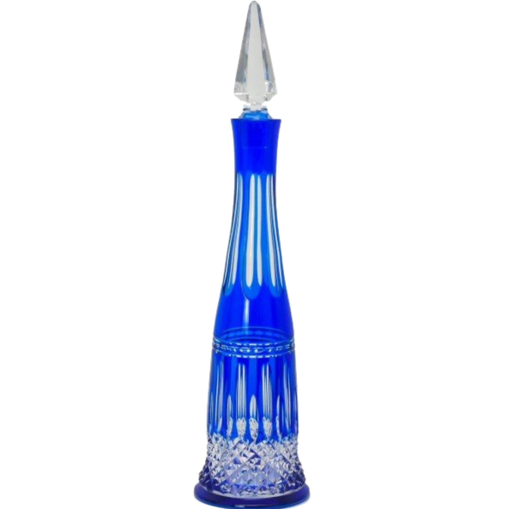 Licoreira de Cristal Lapidado 68 Azul Escuro Mozart Crystal By Frederico Strauss